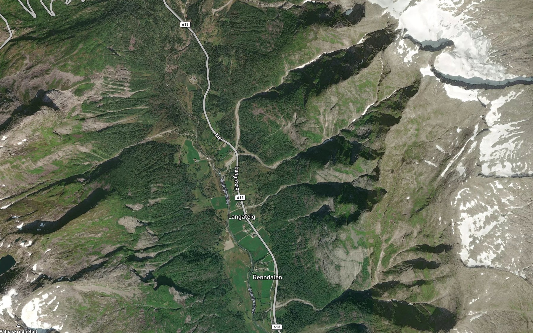 Satellite map of the Rustadgrovi