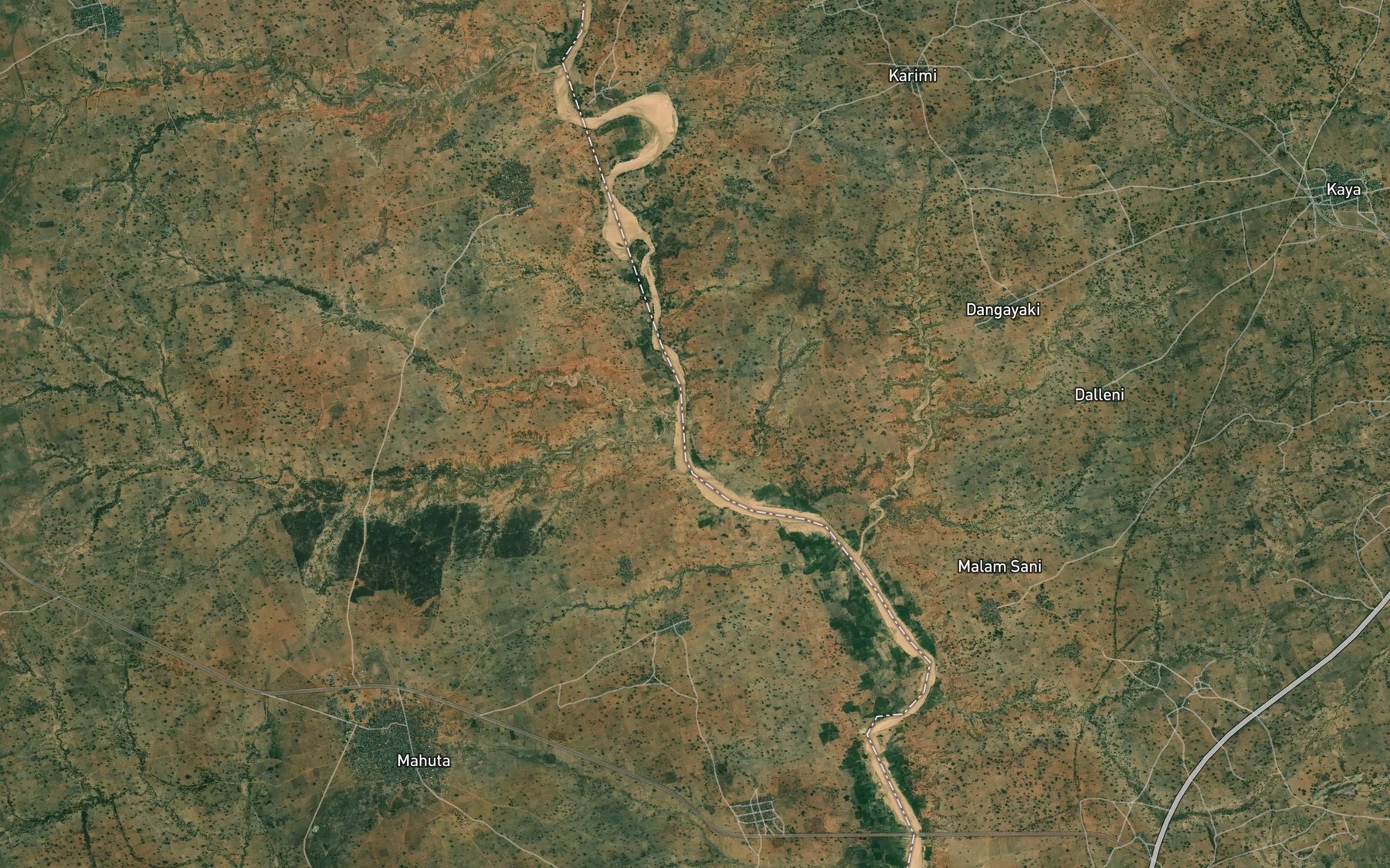 Satellite map of the River Gwazo