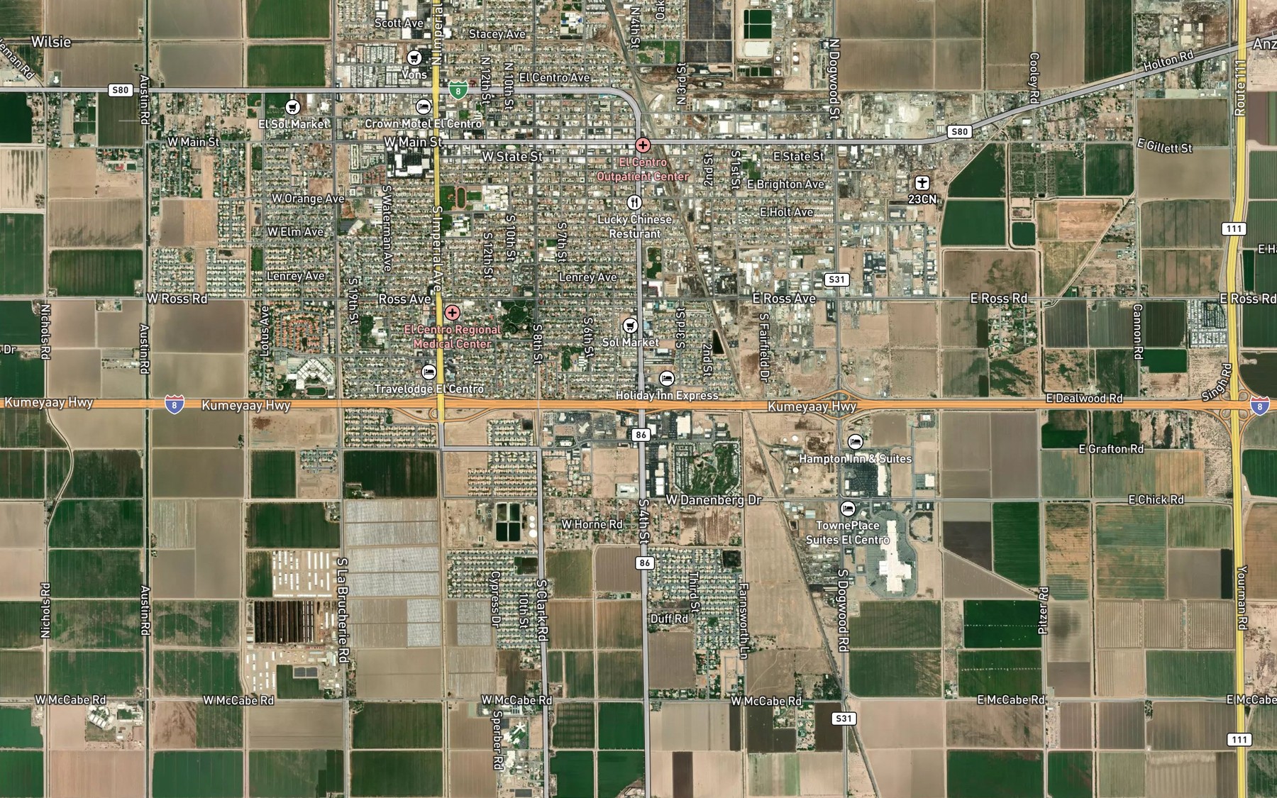 Satellite map of the Date Drain