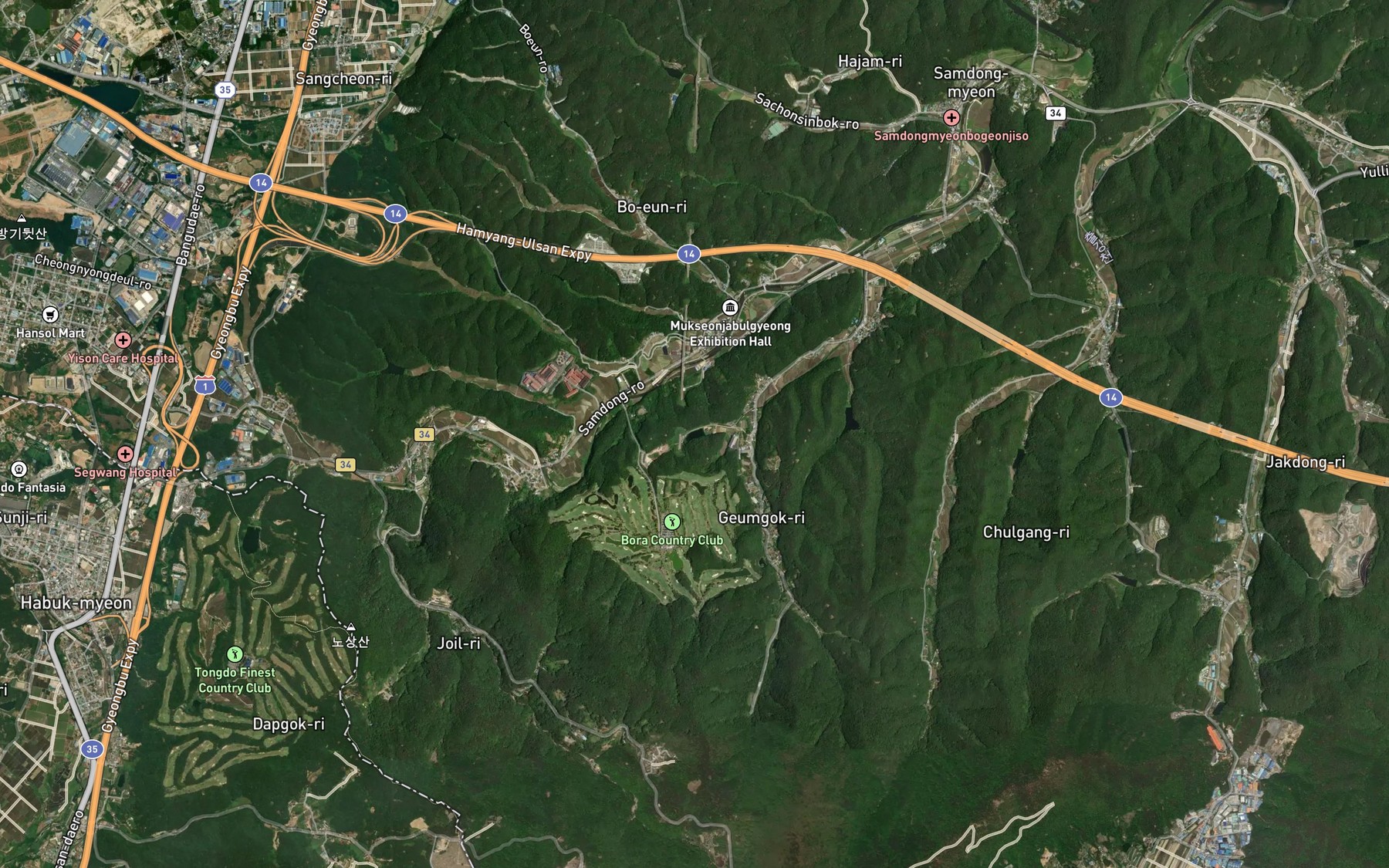 Satellite map of the Deukgolmot