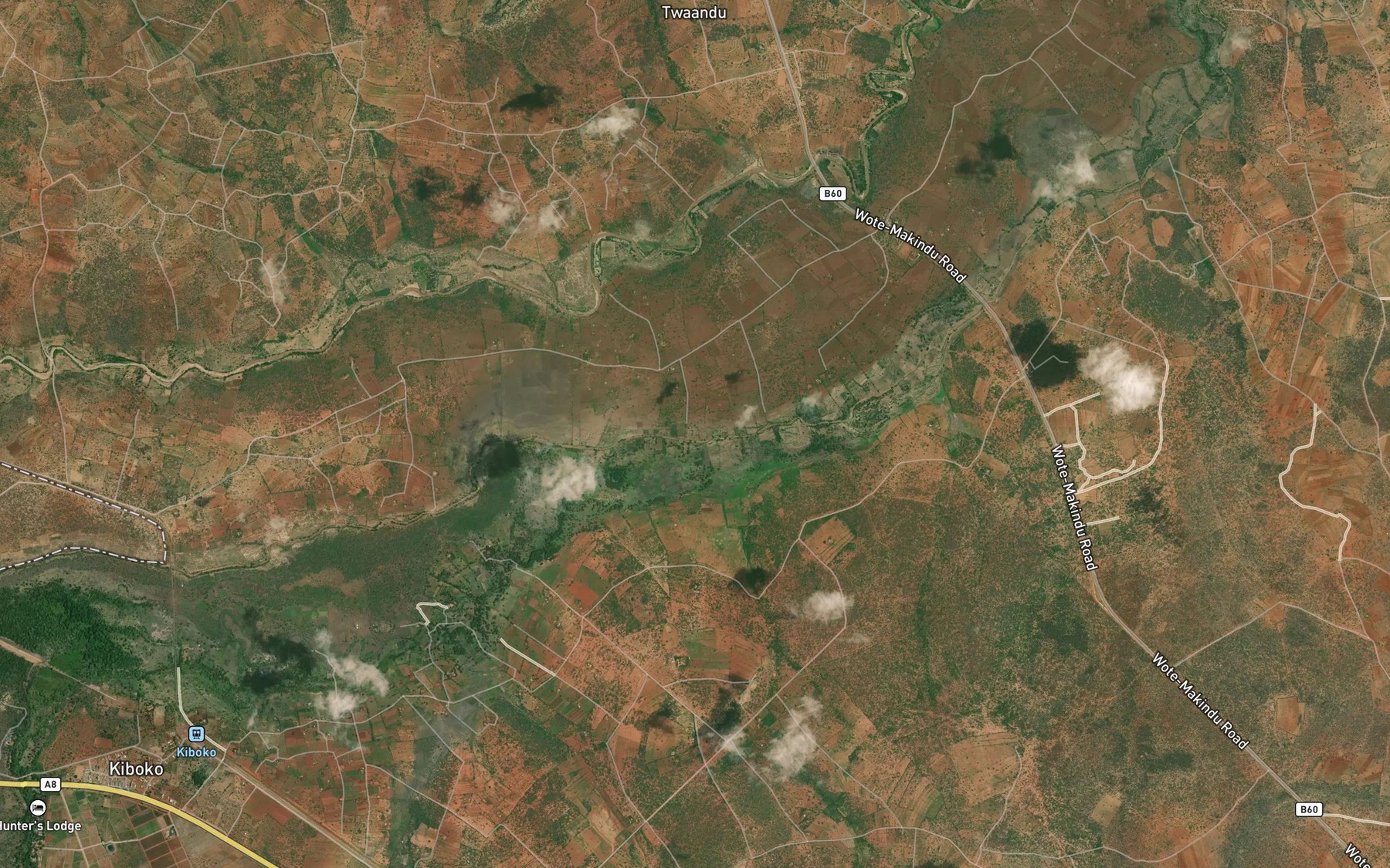 Satellite map of the Little Kiboko