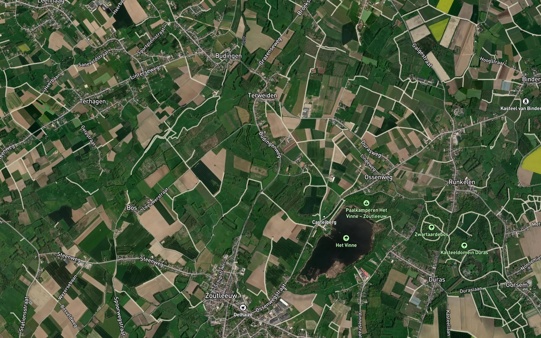 Satellite map of the Petite Gette