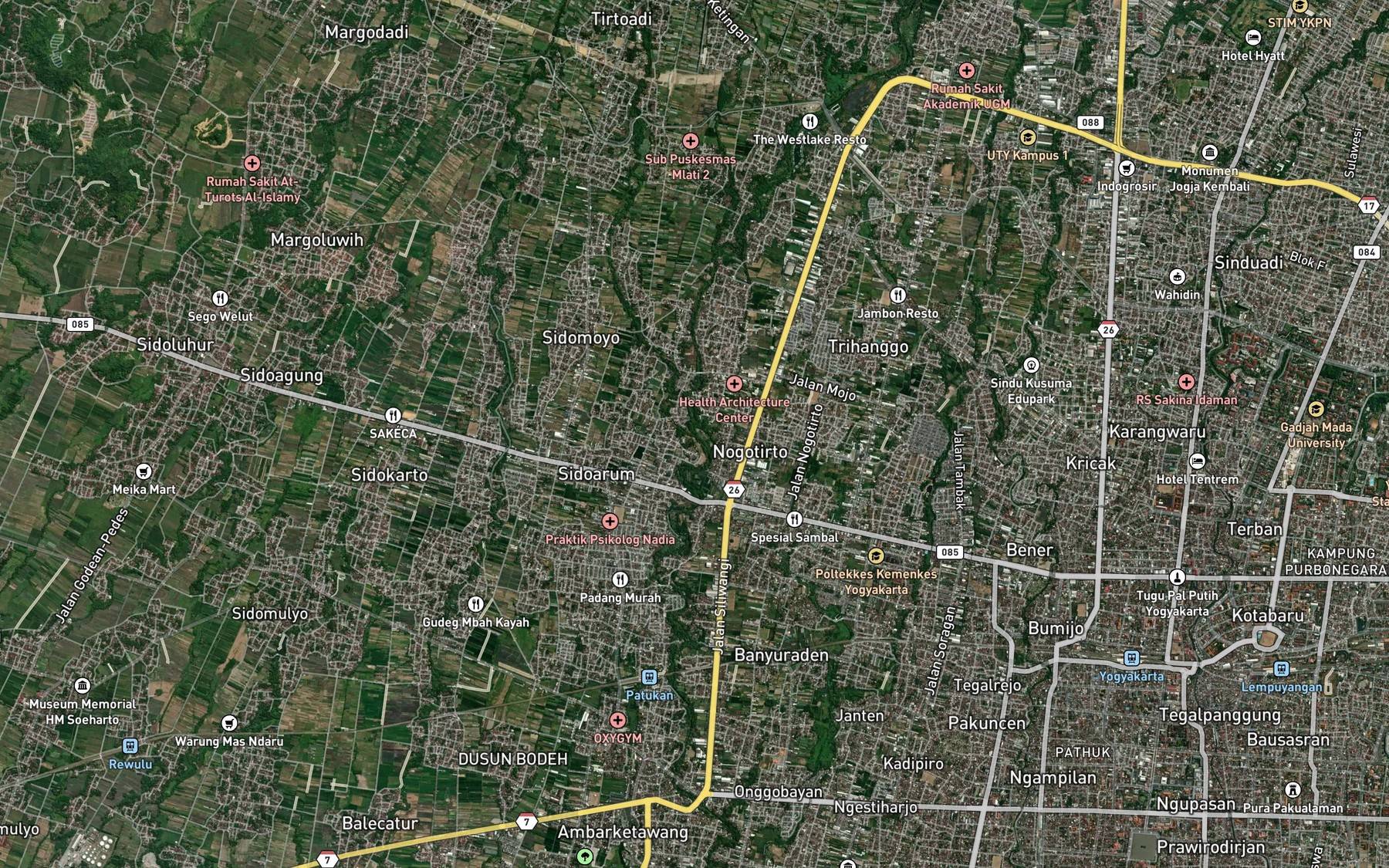 Satellite map of the Kali Ngiarang