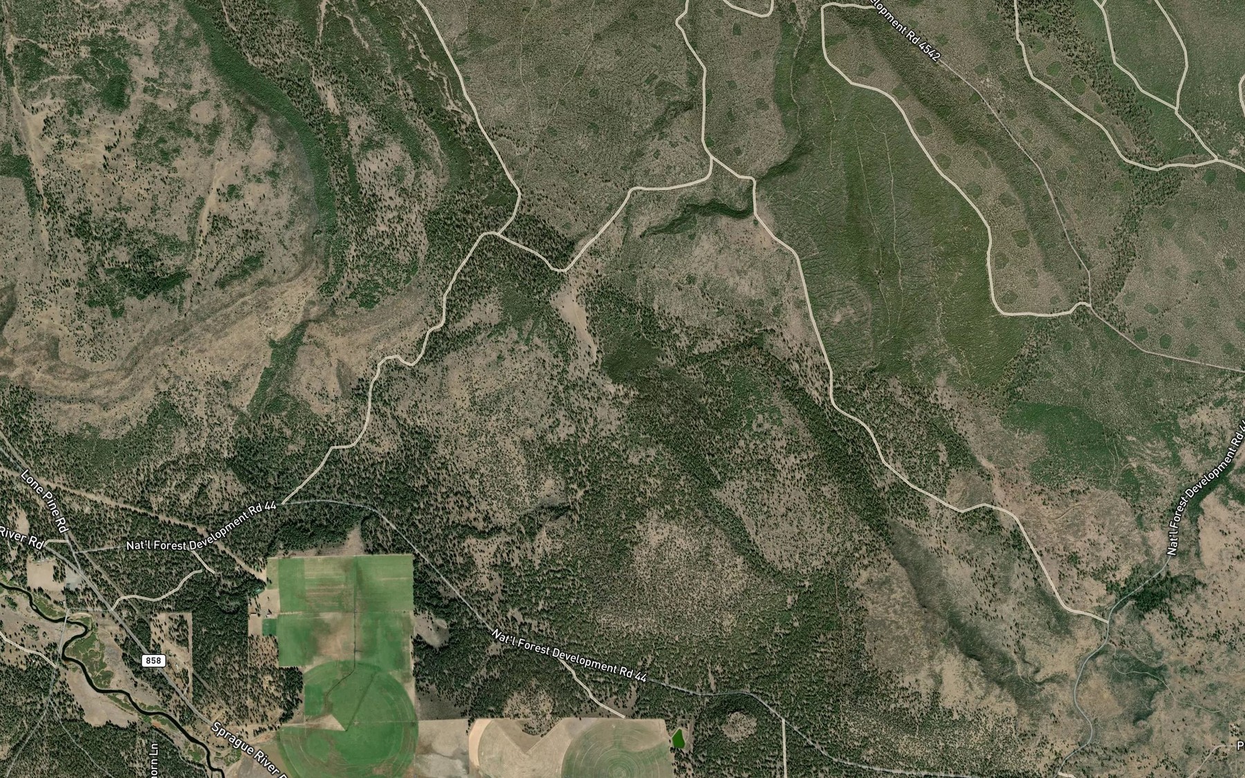 Satellite map of the Pothole Reservoir