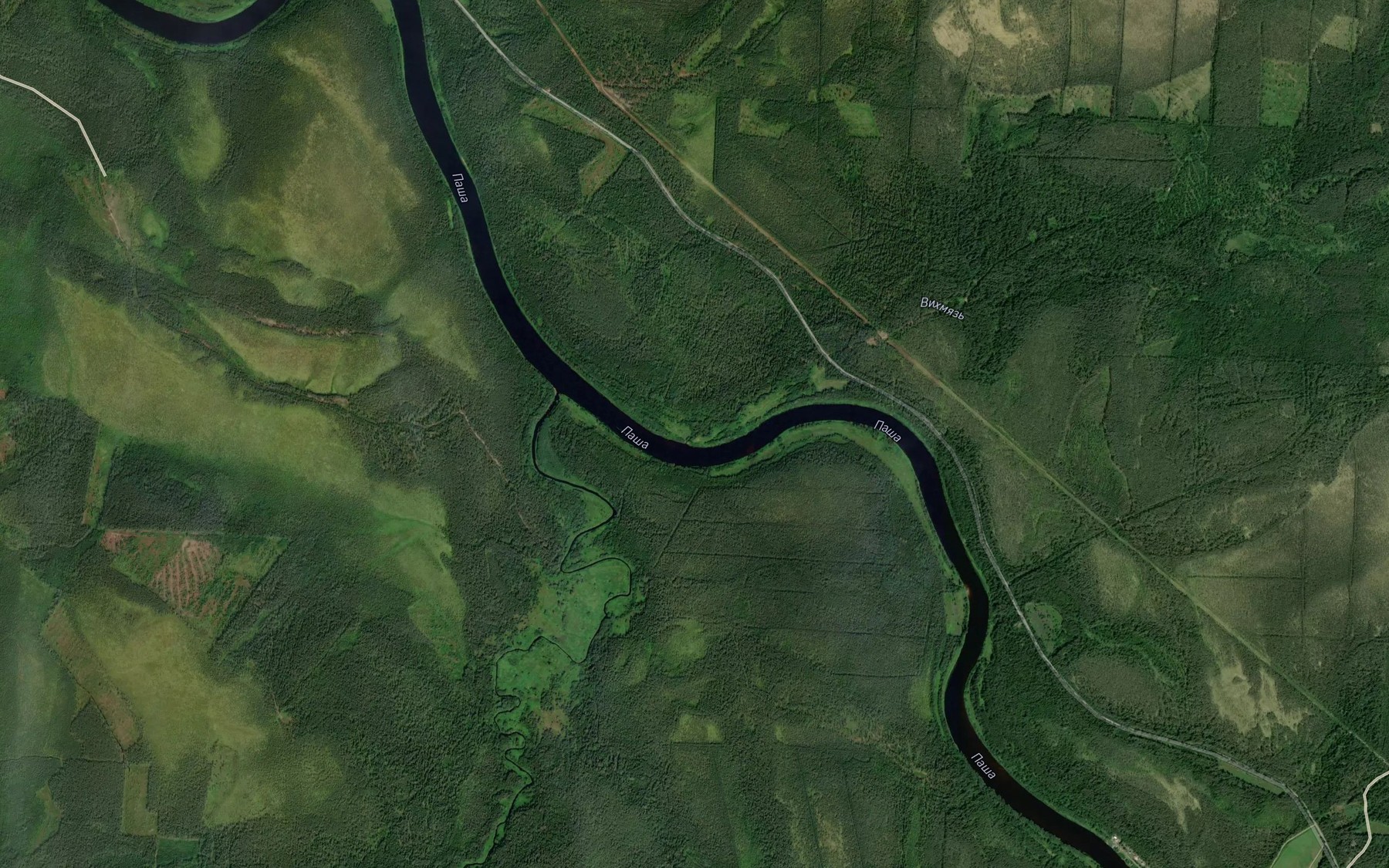 Satellite map of the Ruchey Vikhmyaz'