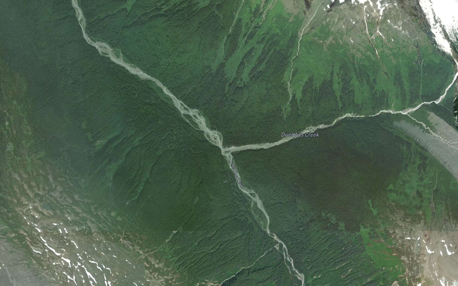 Satellite map of the Granite Creek