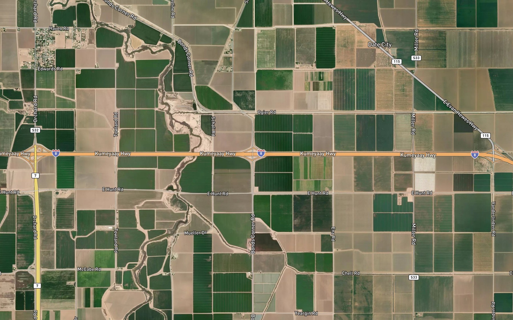 Satellite map of the Warren Drain One