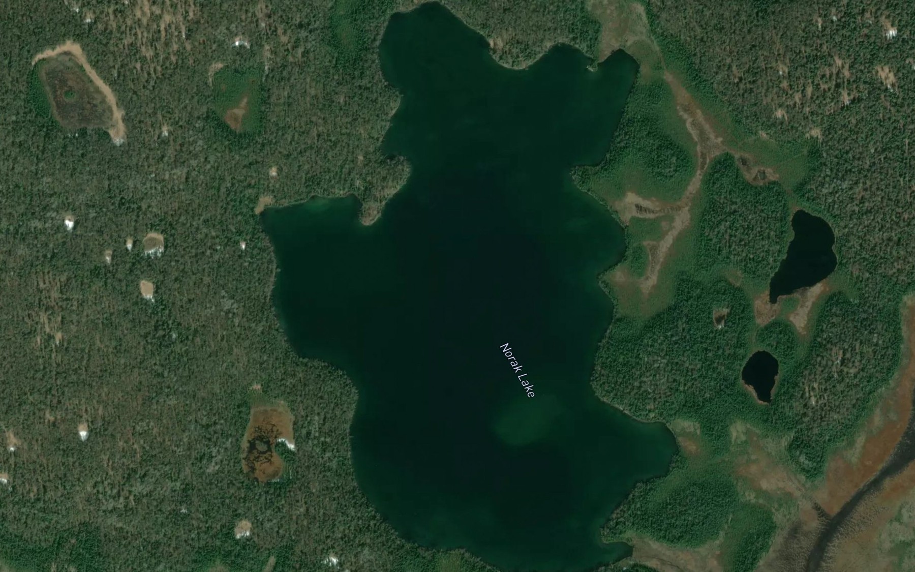 Satellite map of the Norak Lake