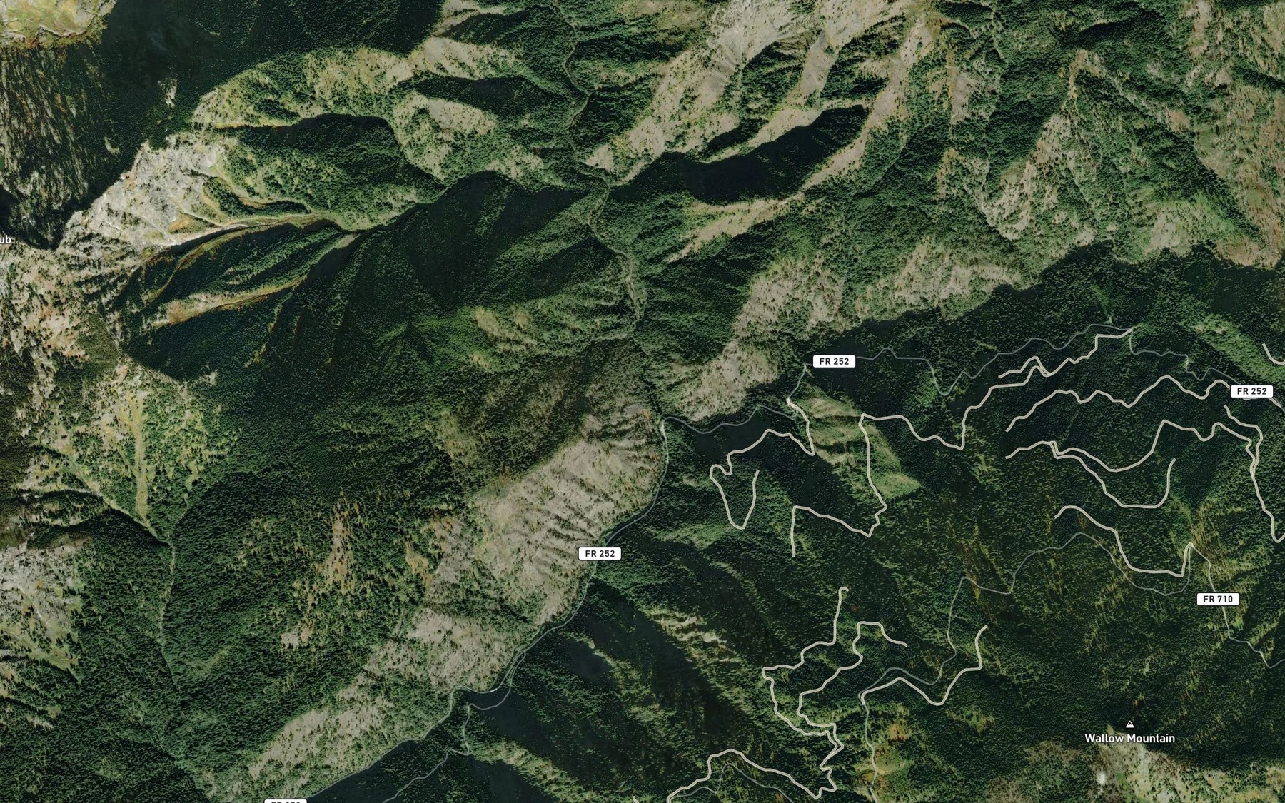 Satellite map of the Collins Creek