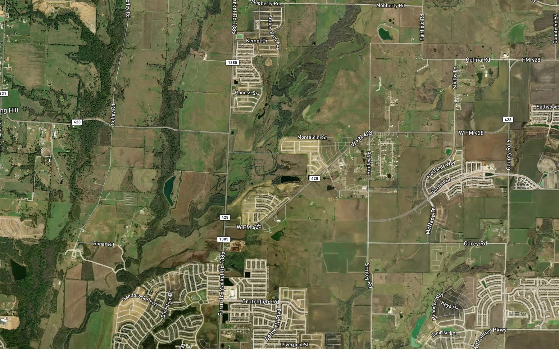 Satellite map of the Moore Lake