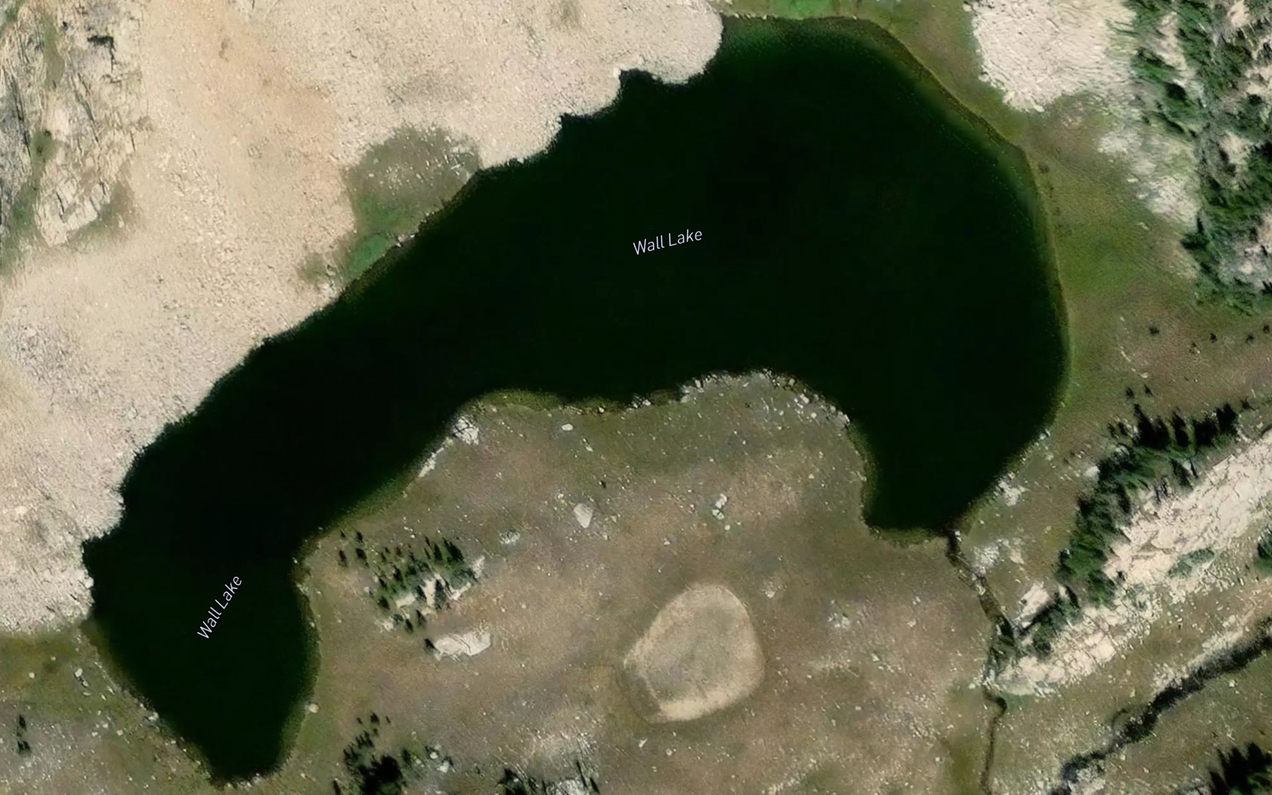 Satellite map of the Wall Lake
