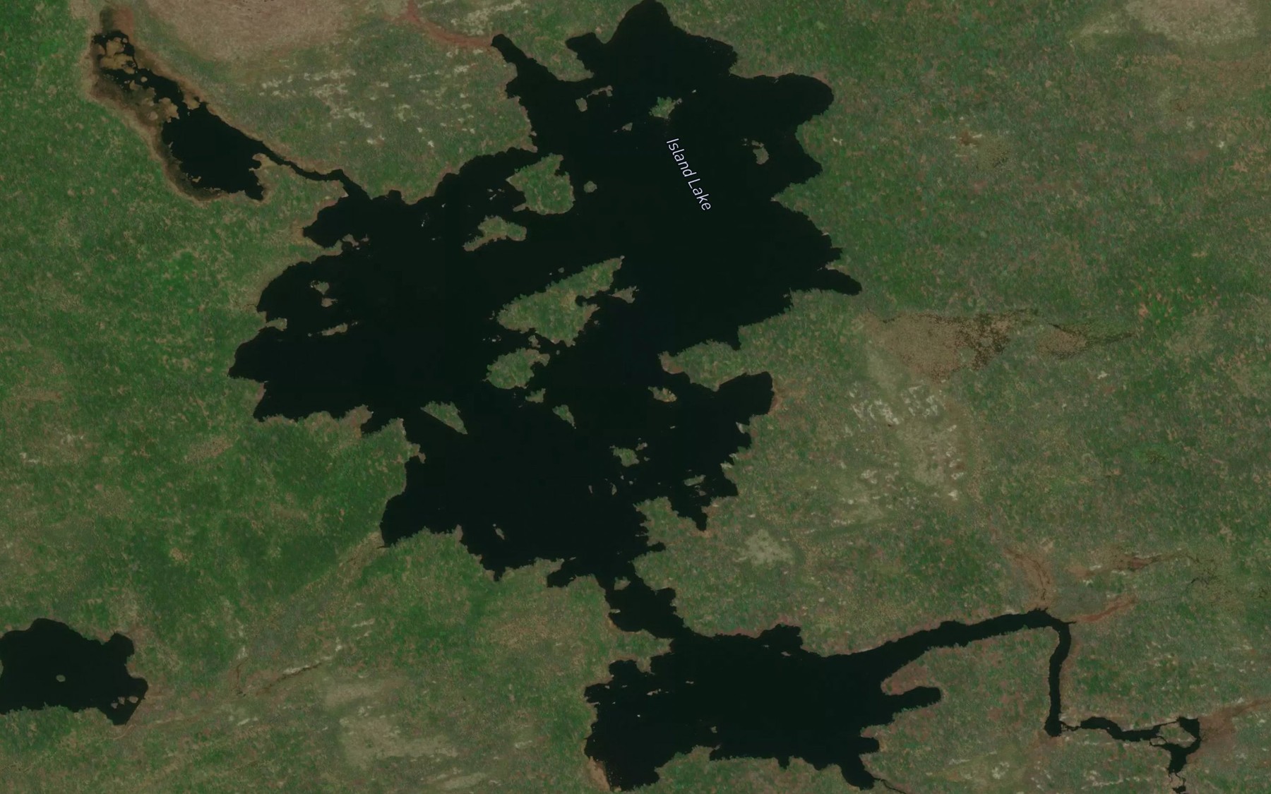 Satellite map of the Island Lake