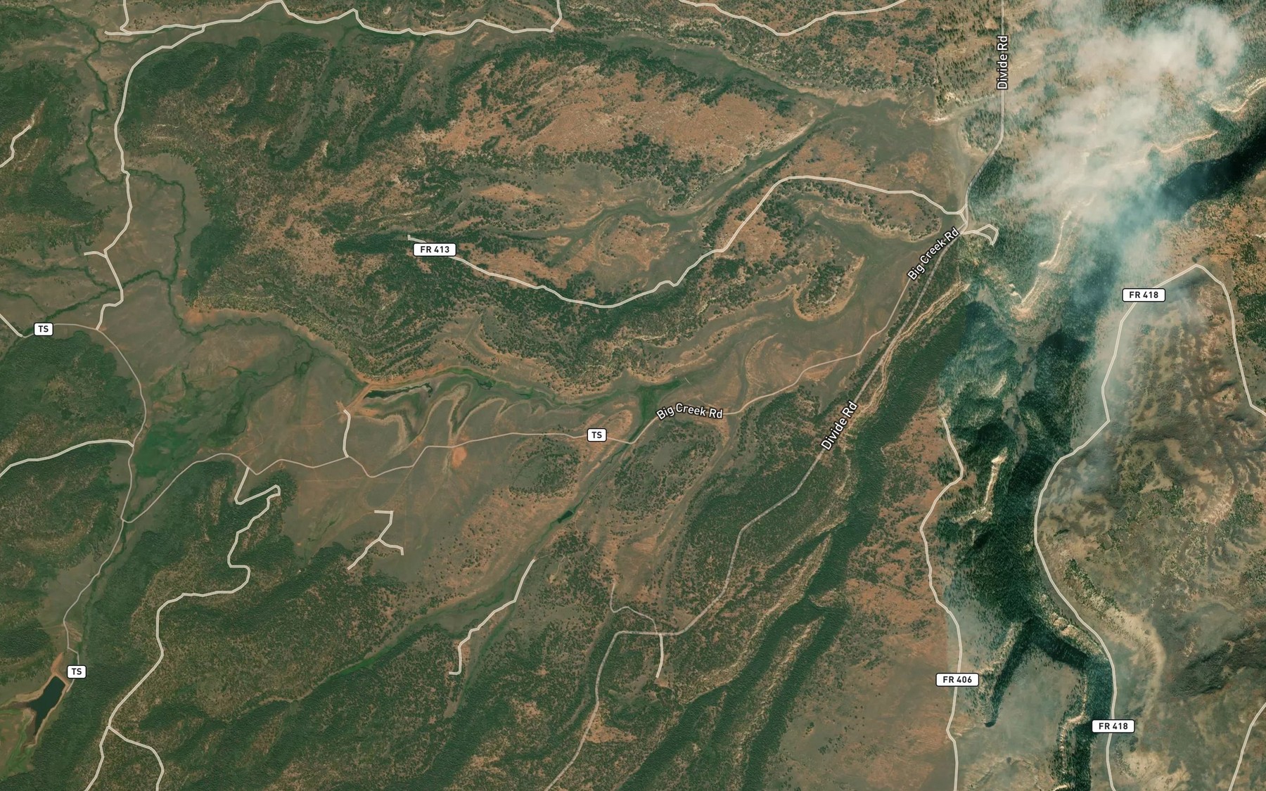 Satellite map of the Beaver Creek