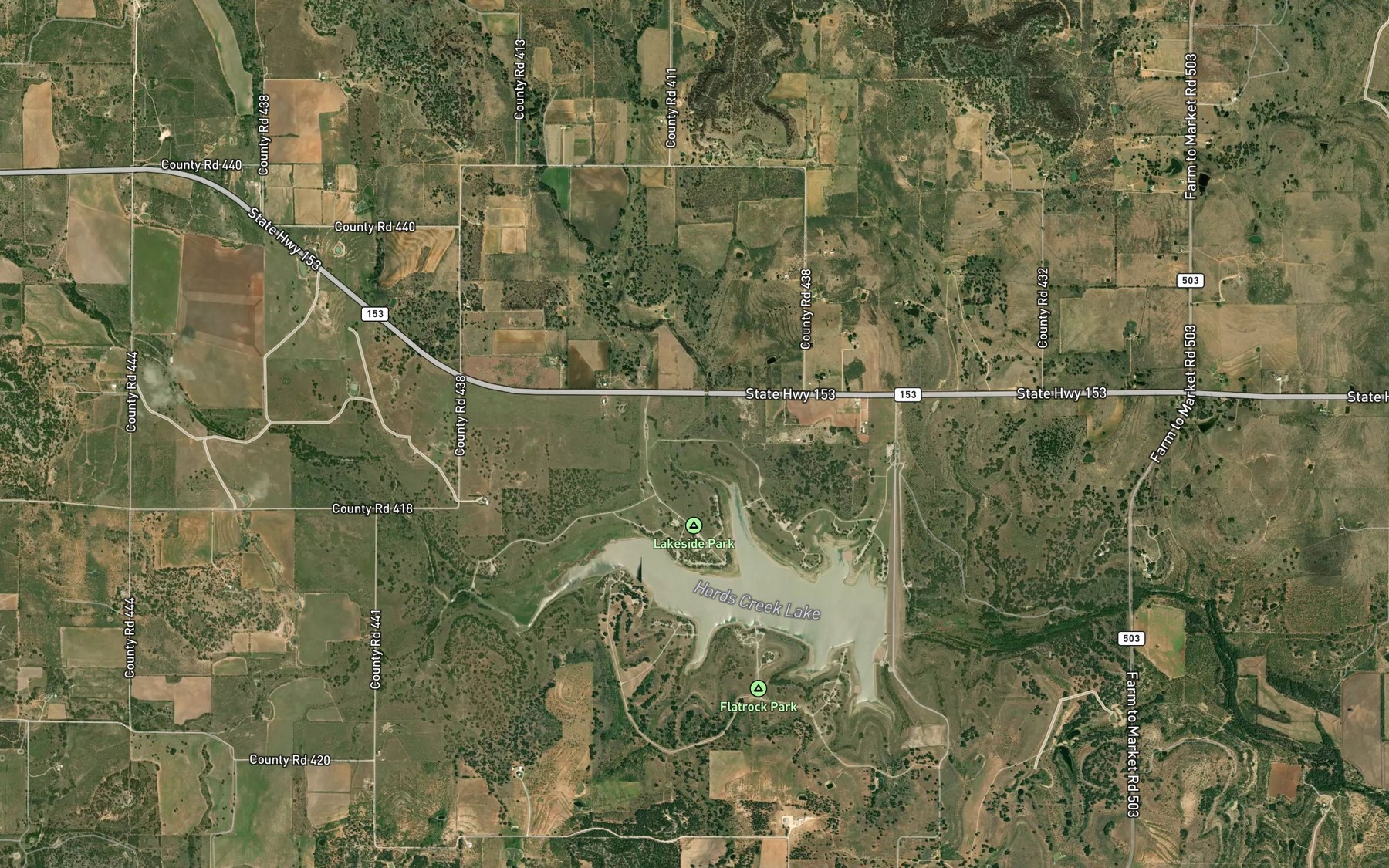 Satellite map of the Live Oak Branch