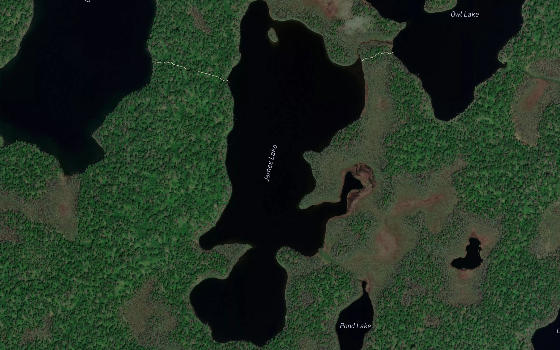 Satellite map of the James Lake