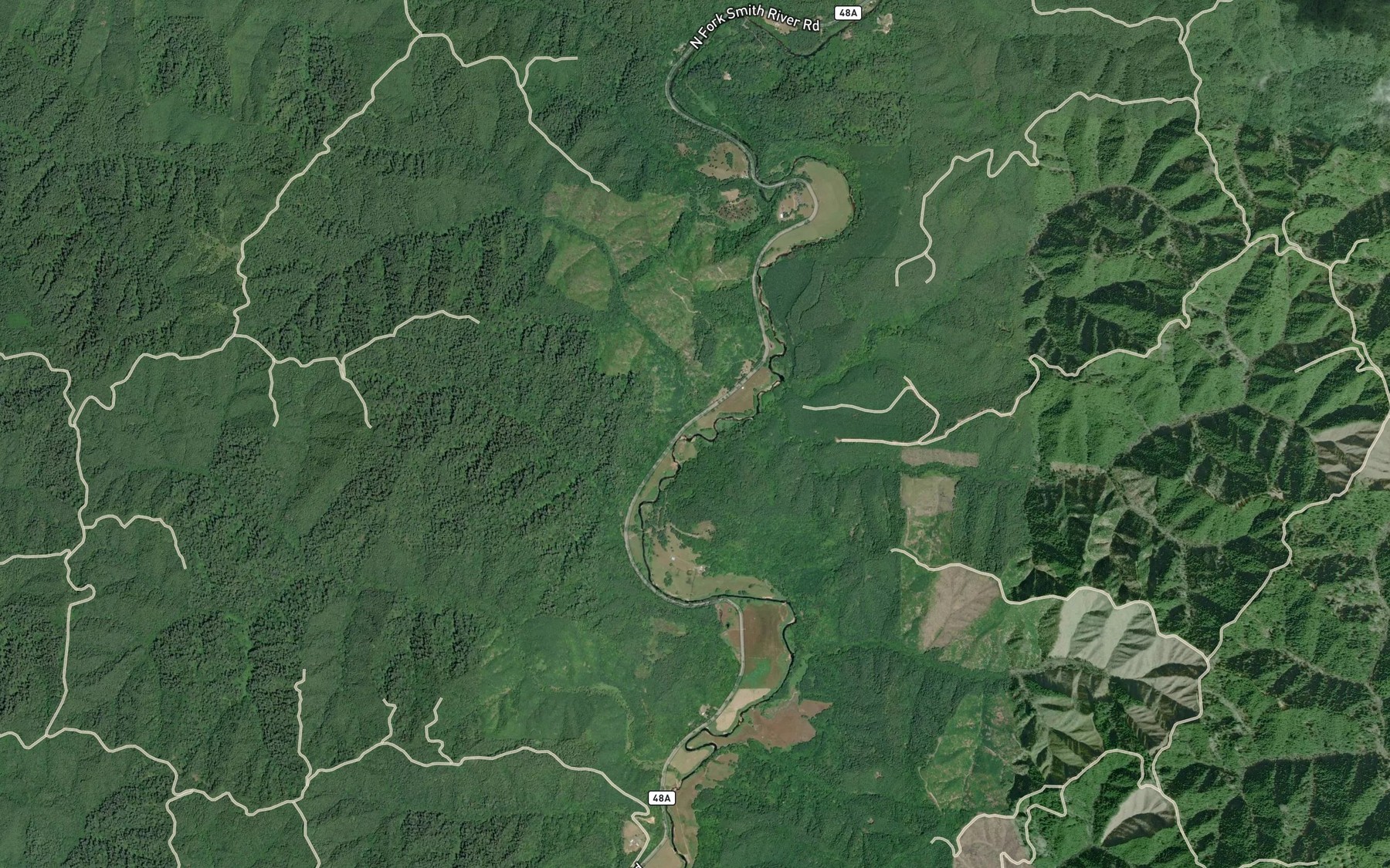Satellite map of the Chapman Creek