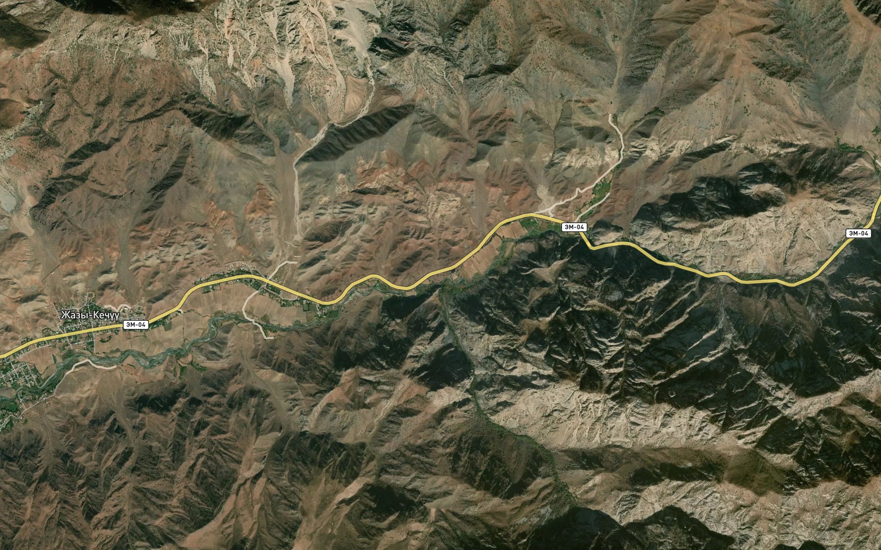 Satellite map of the Dzhangakty