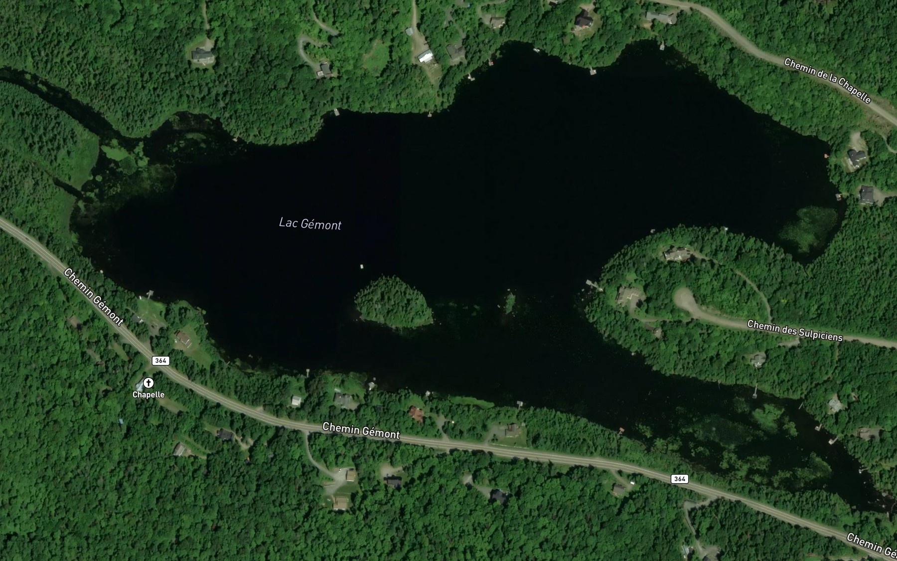 Satellite map of the Lac Gemont