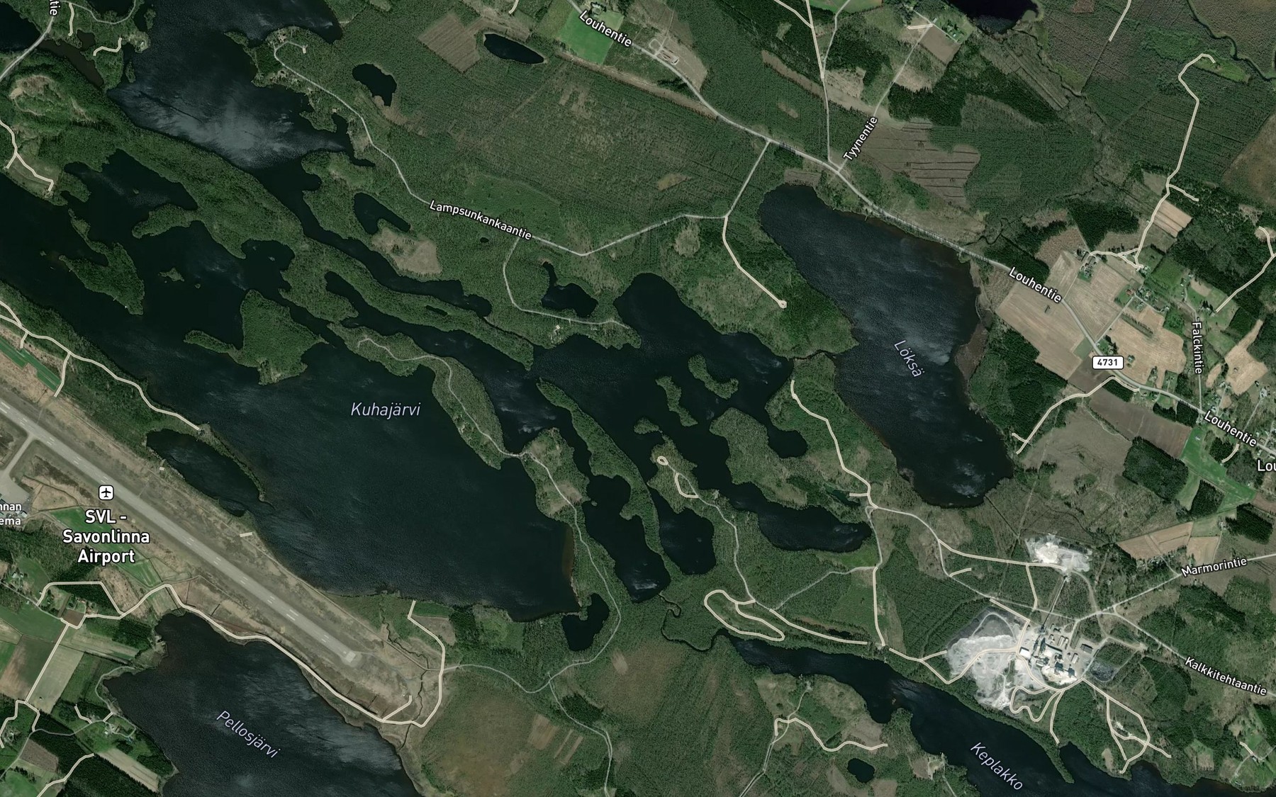 Satellite map of the Ala-Kieluu