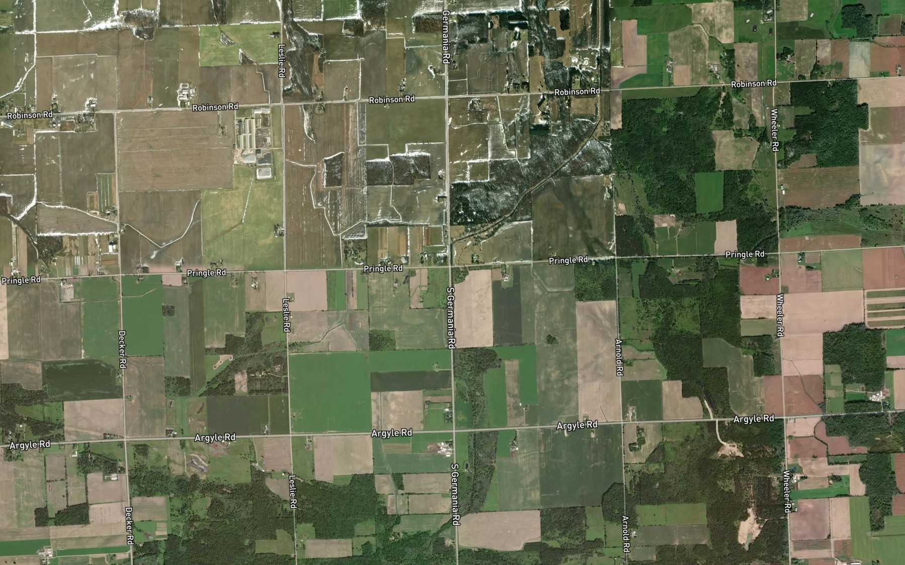 Satellite map of the Hay Creek