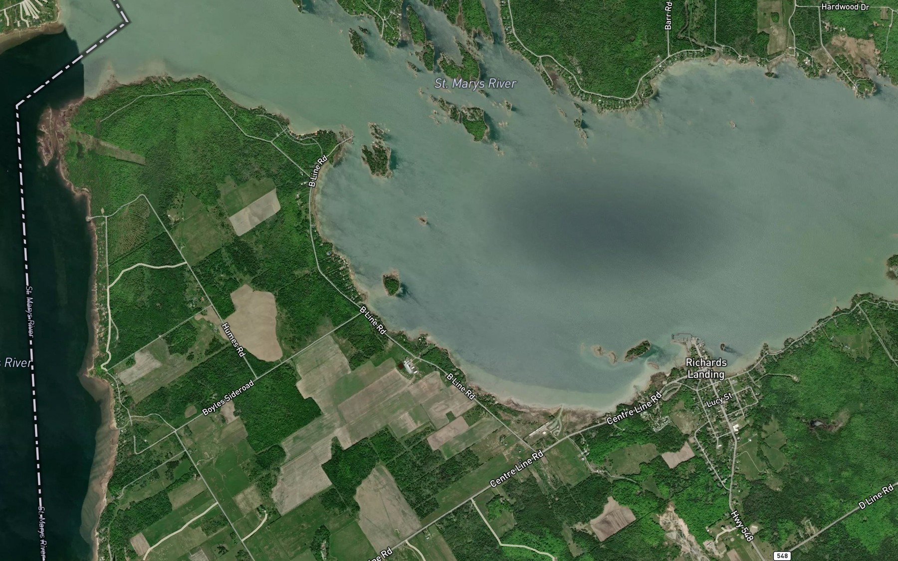 Satellite map of the McGregor Bay
