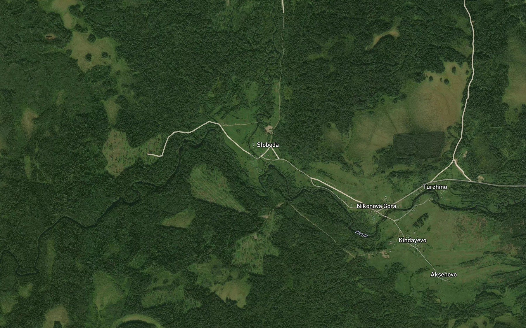 Satellite map of the Pondomka
