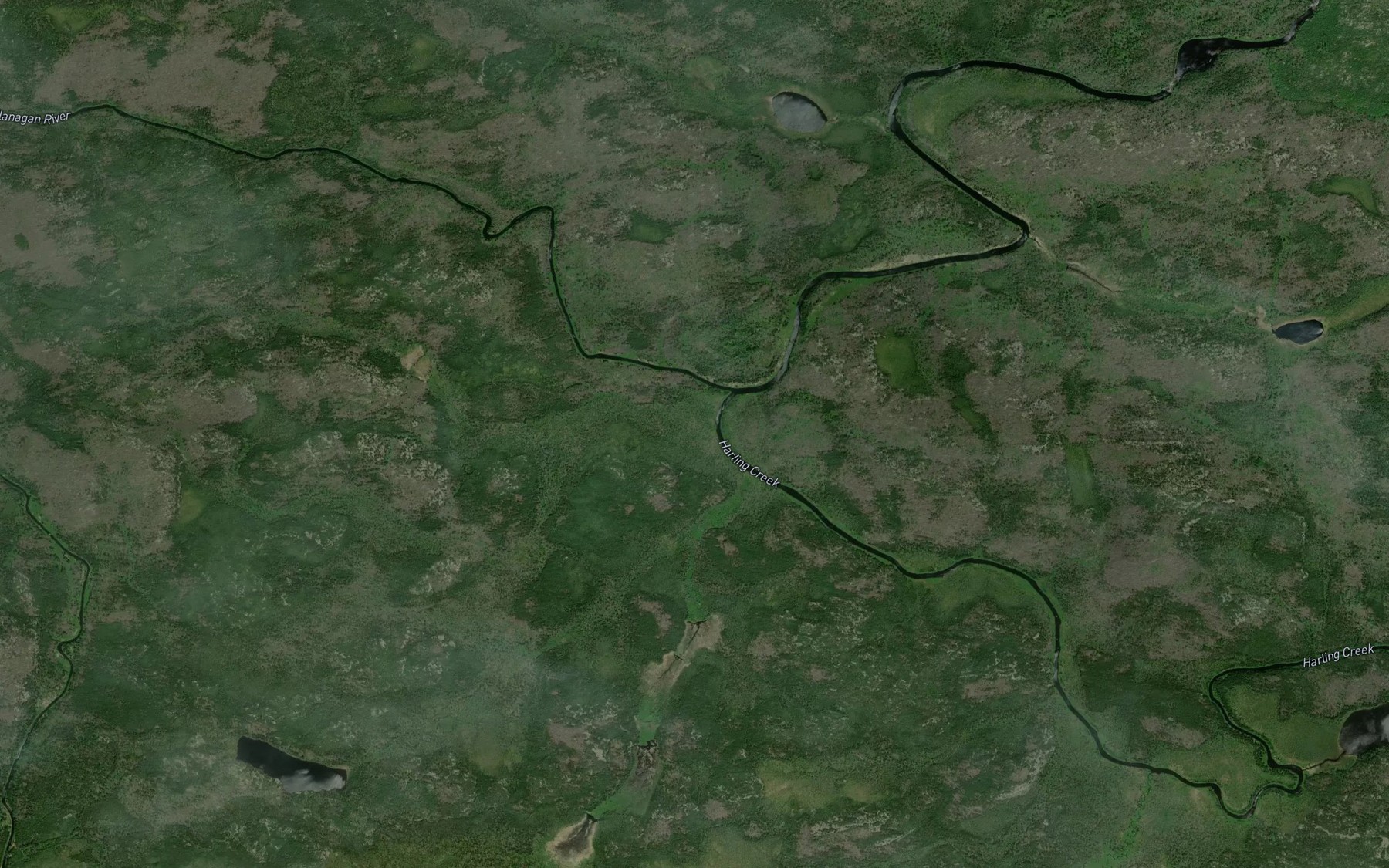 Satellite map of the Harling Creek