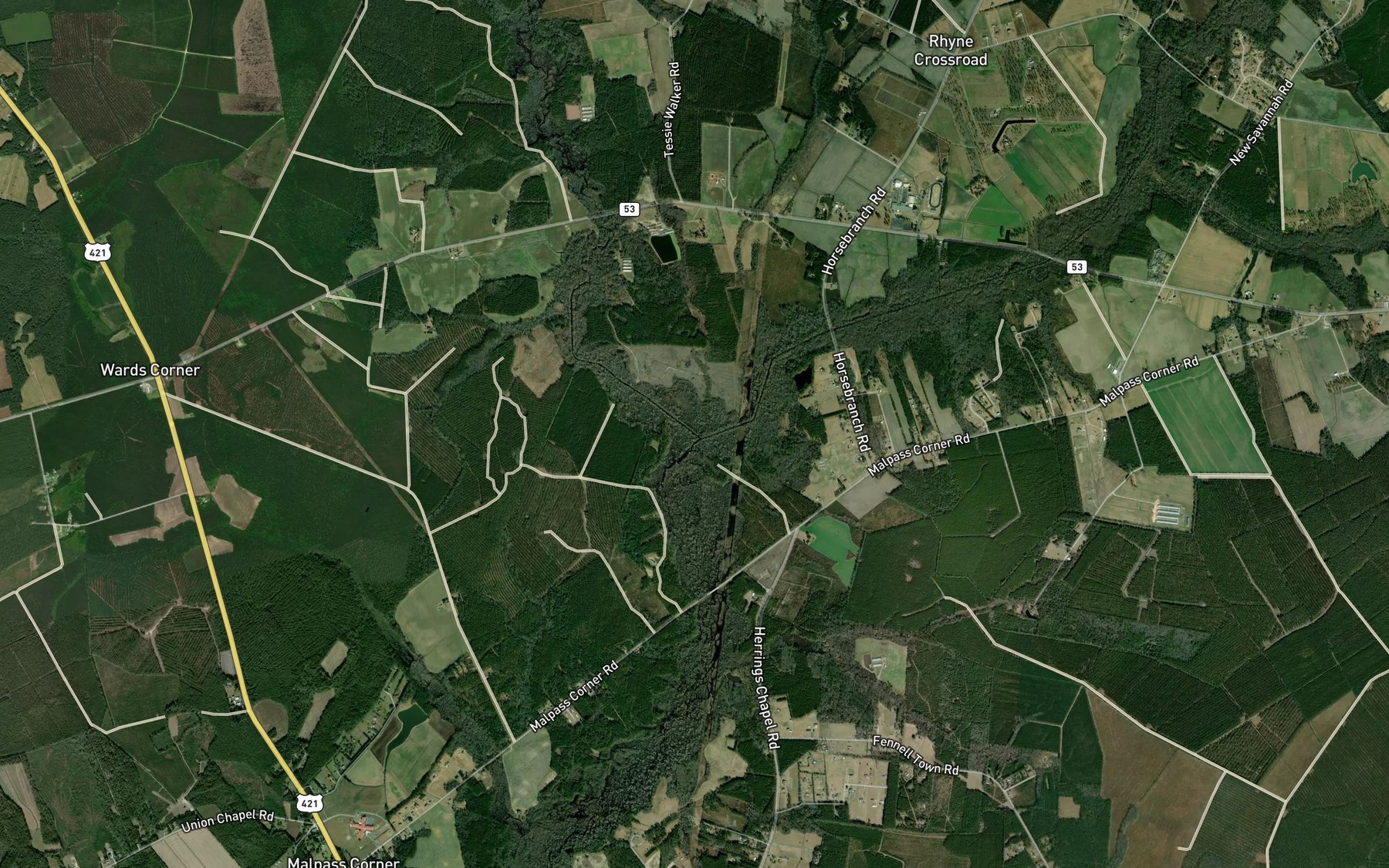 Satellite map of the Cypress Creek