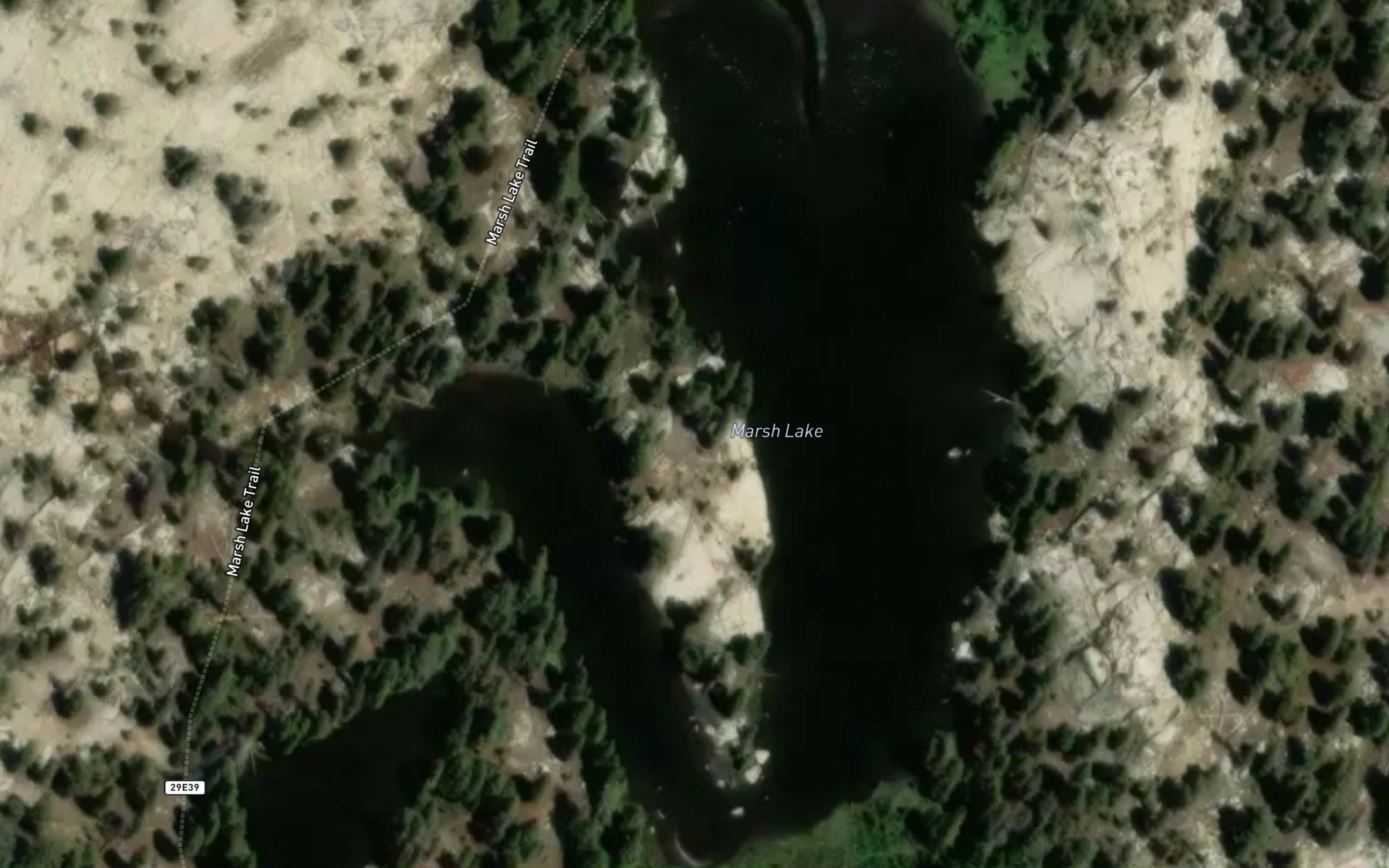 Satellite map of the Marsh Lake