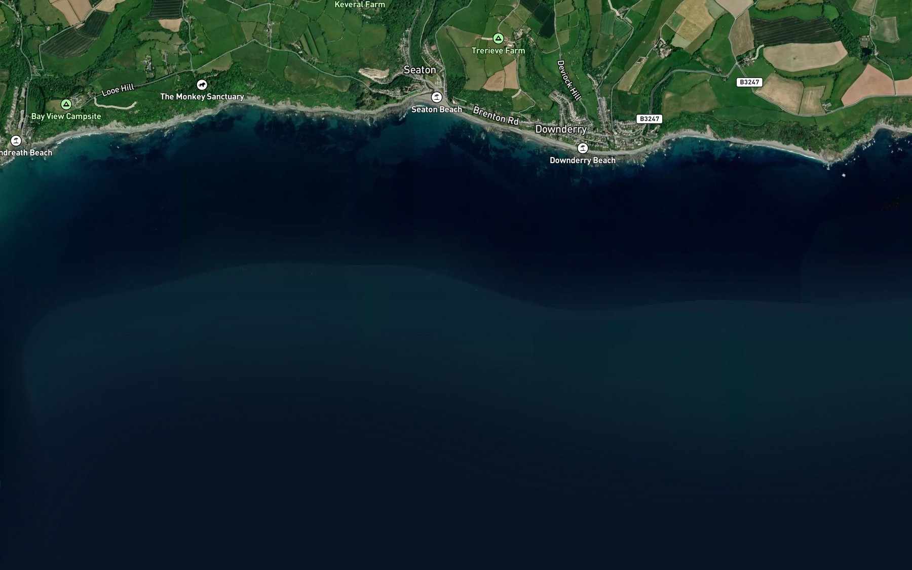 Satellite map of the Sherbeterry Rocks