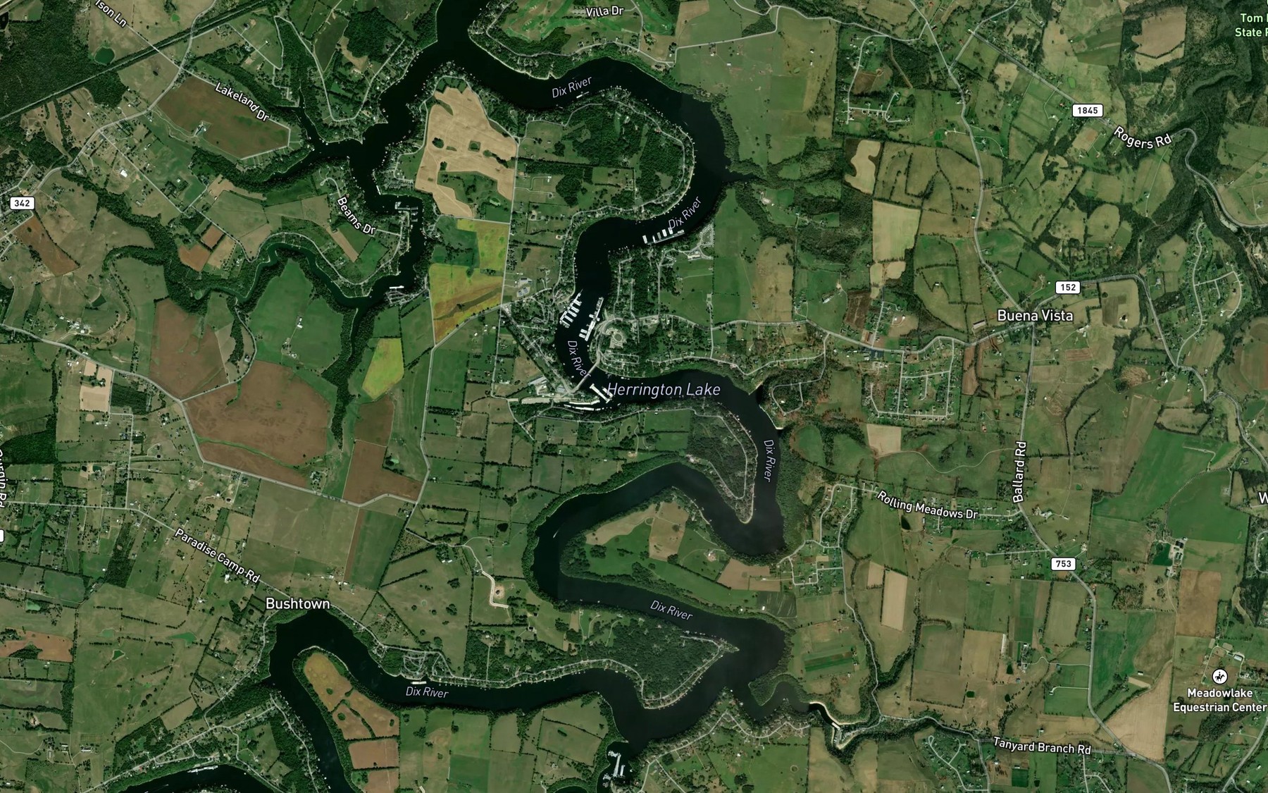 Satellite map of the Pandora Marina