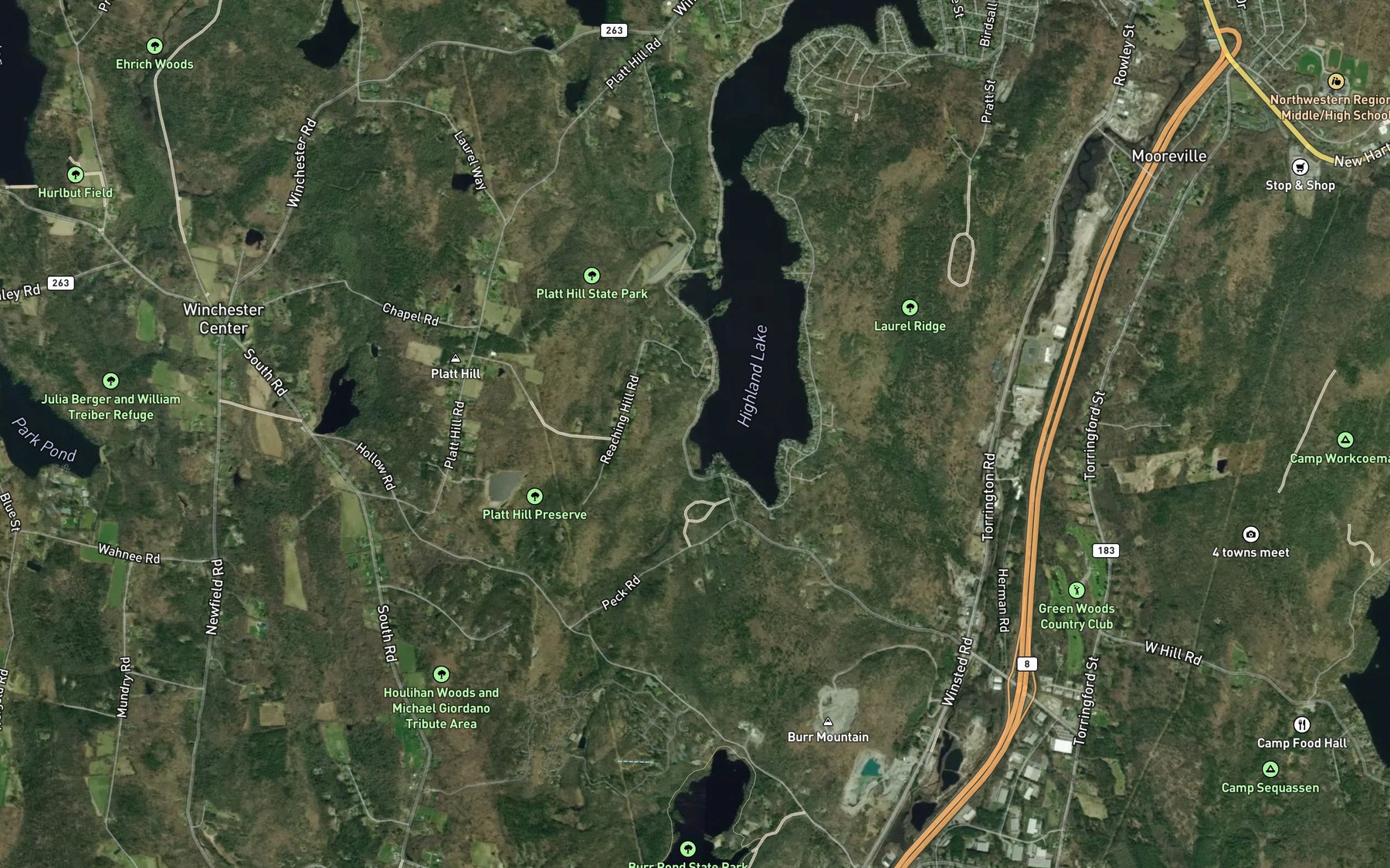 Satellite map of the Spot 1