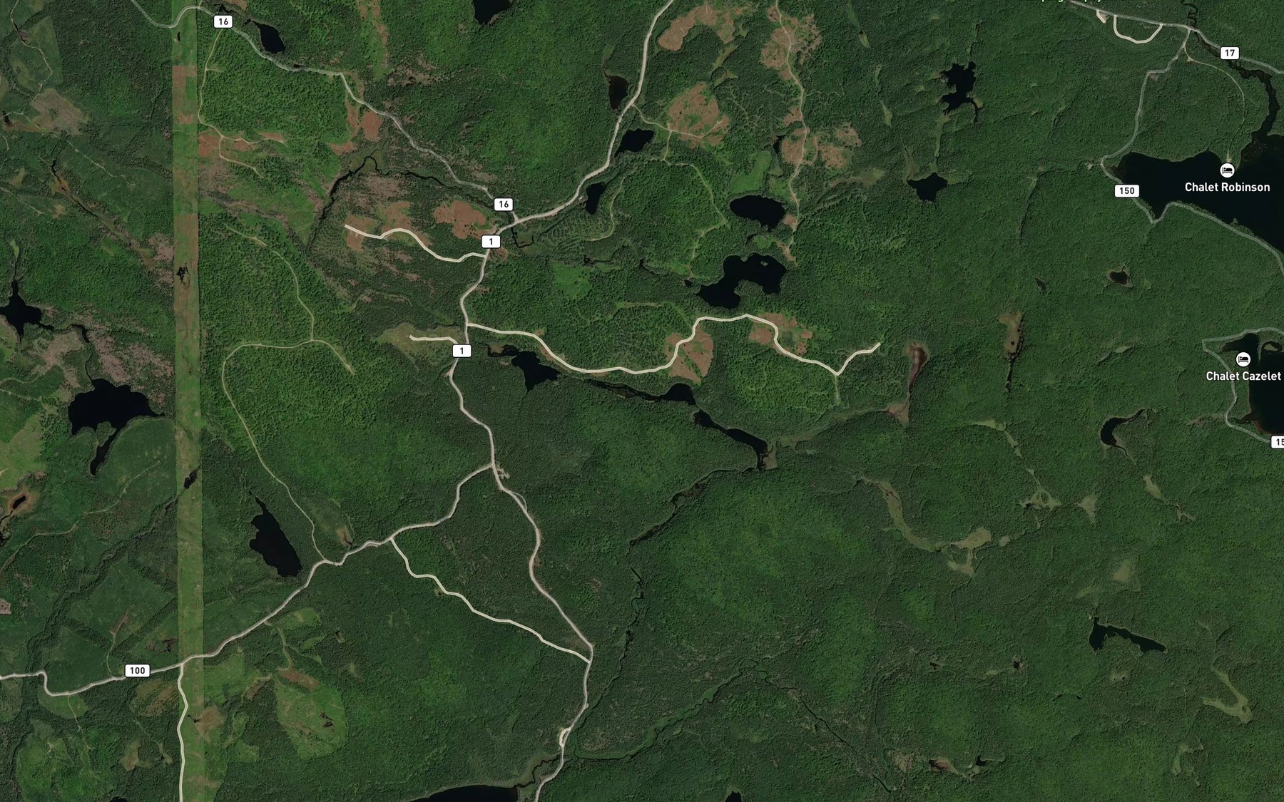 Satellite map of the Lac Langoumois
