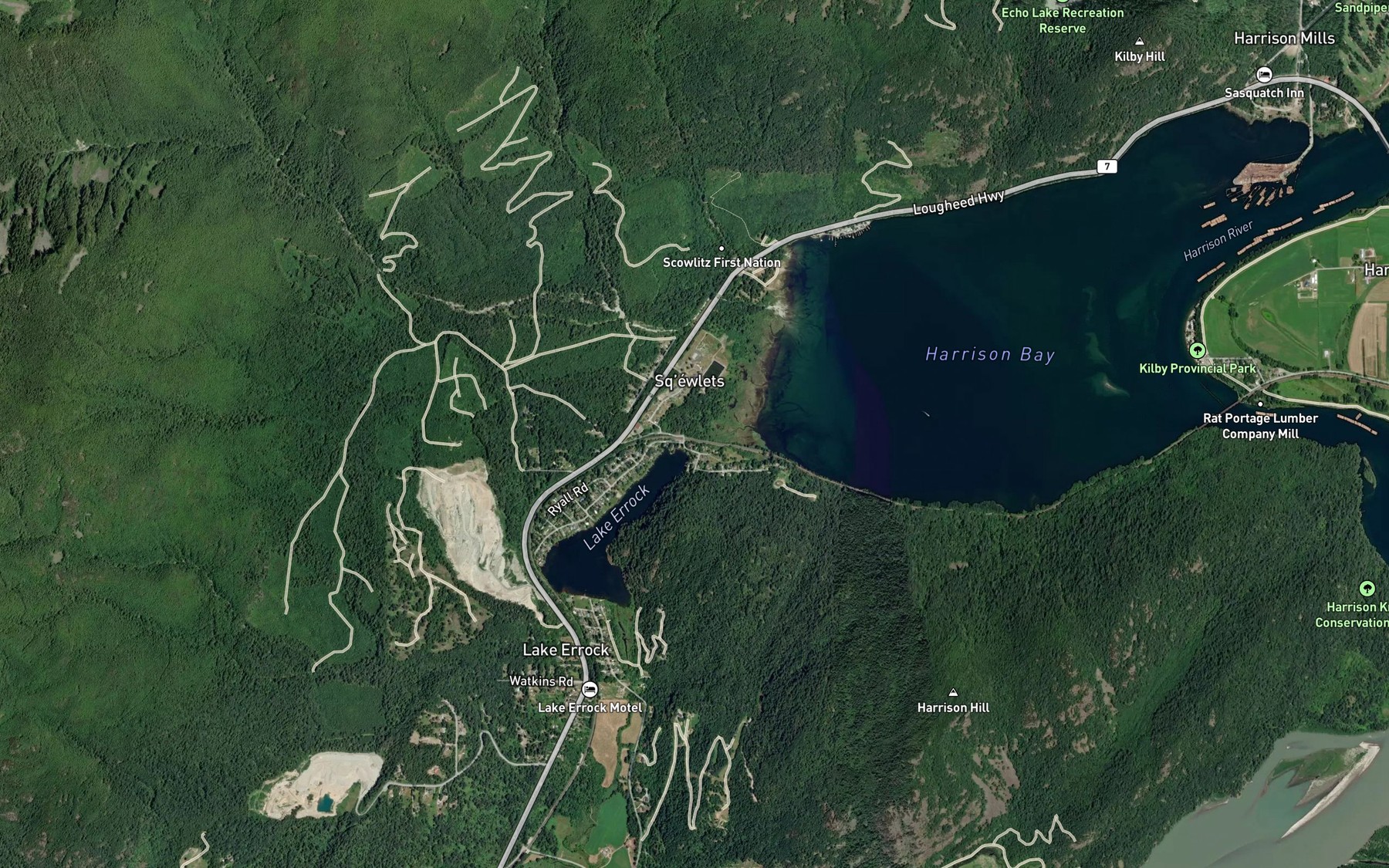 Satellite map of the Sasin Creek