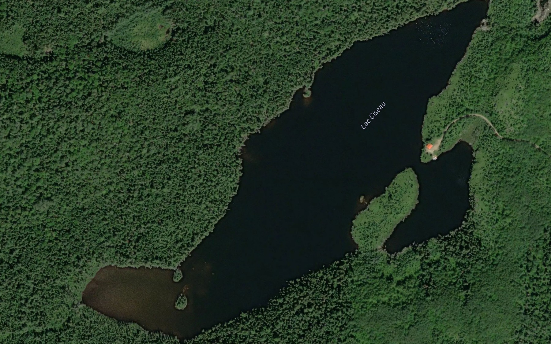 Satellite map of the Lac Ciseau