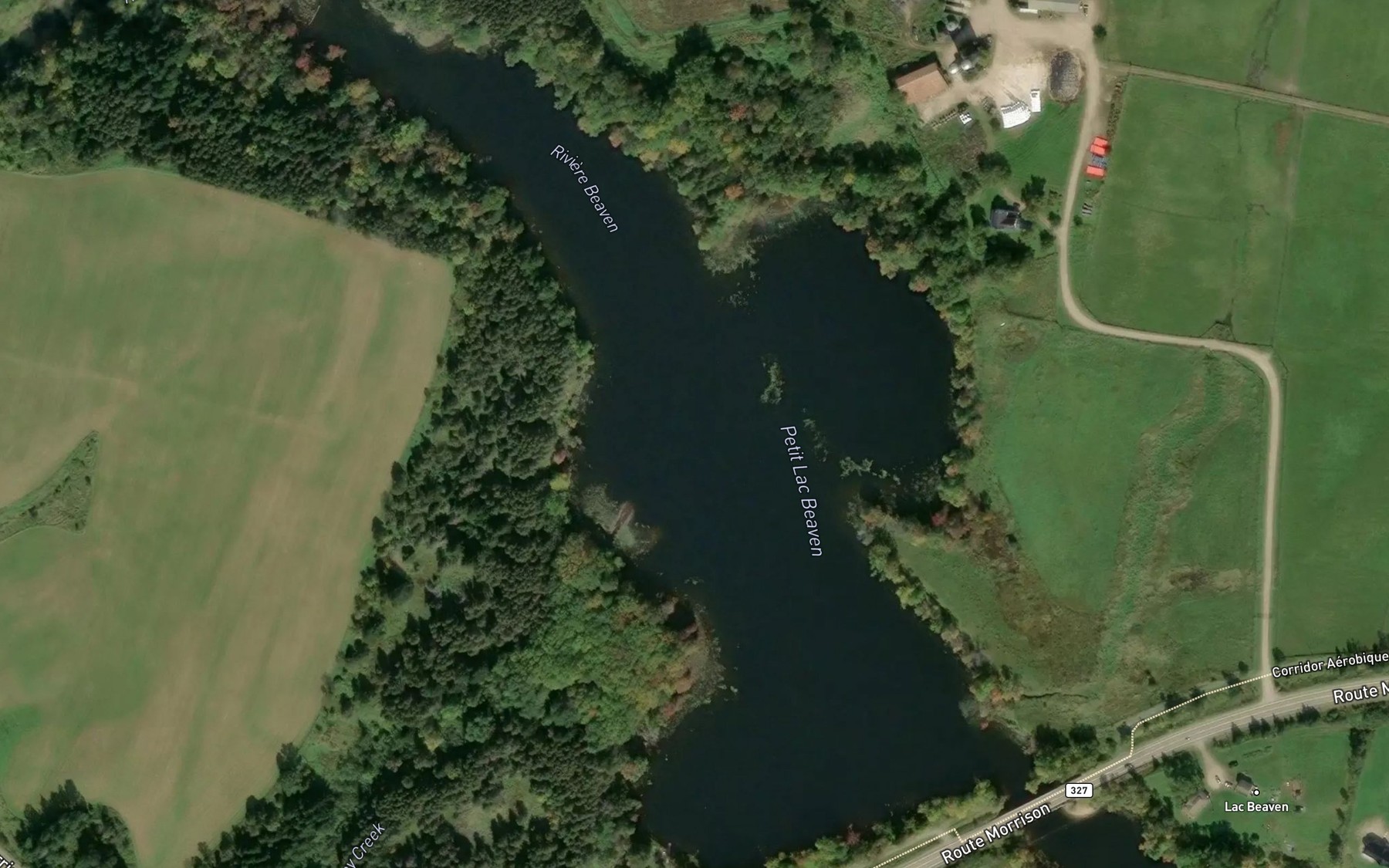 Satellite map of the Petit lac Beaven