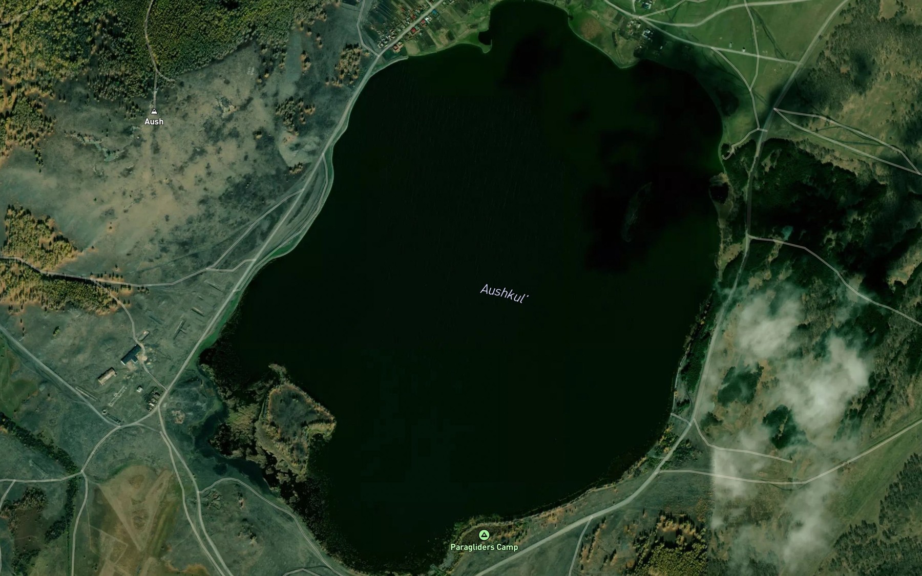 Satellite map of the Ozero Aushkul'