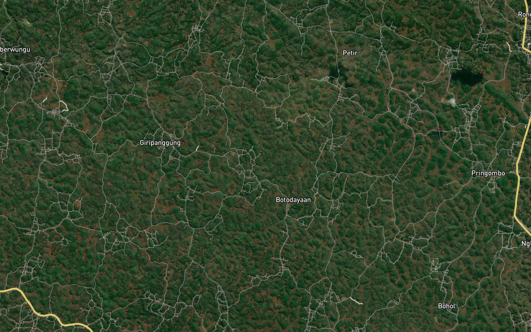 Satellite map of the Telaga Waliklar