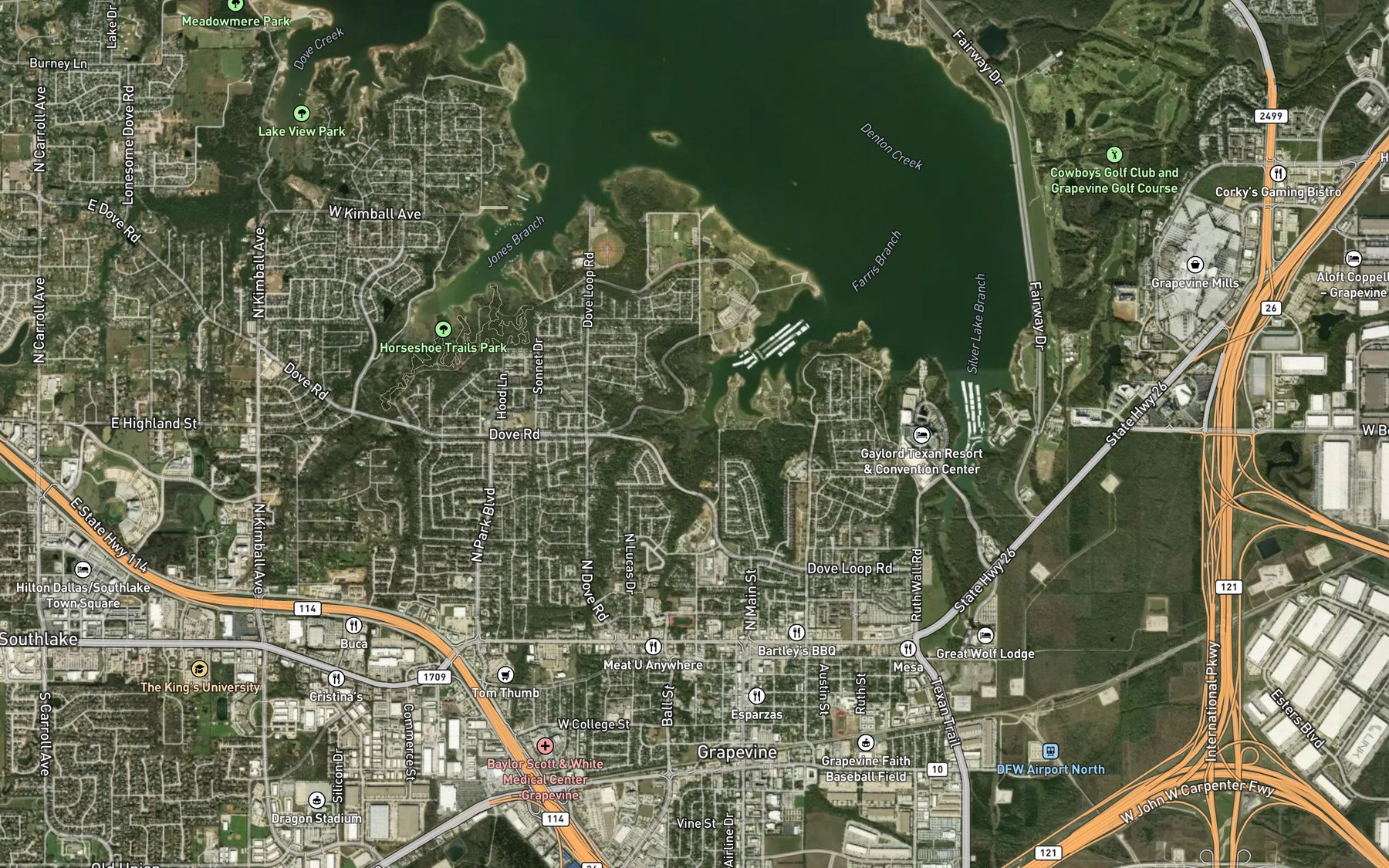 Satellite map of the Morehead Branch