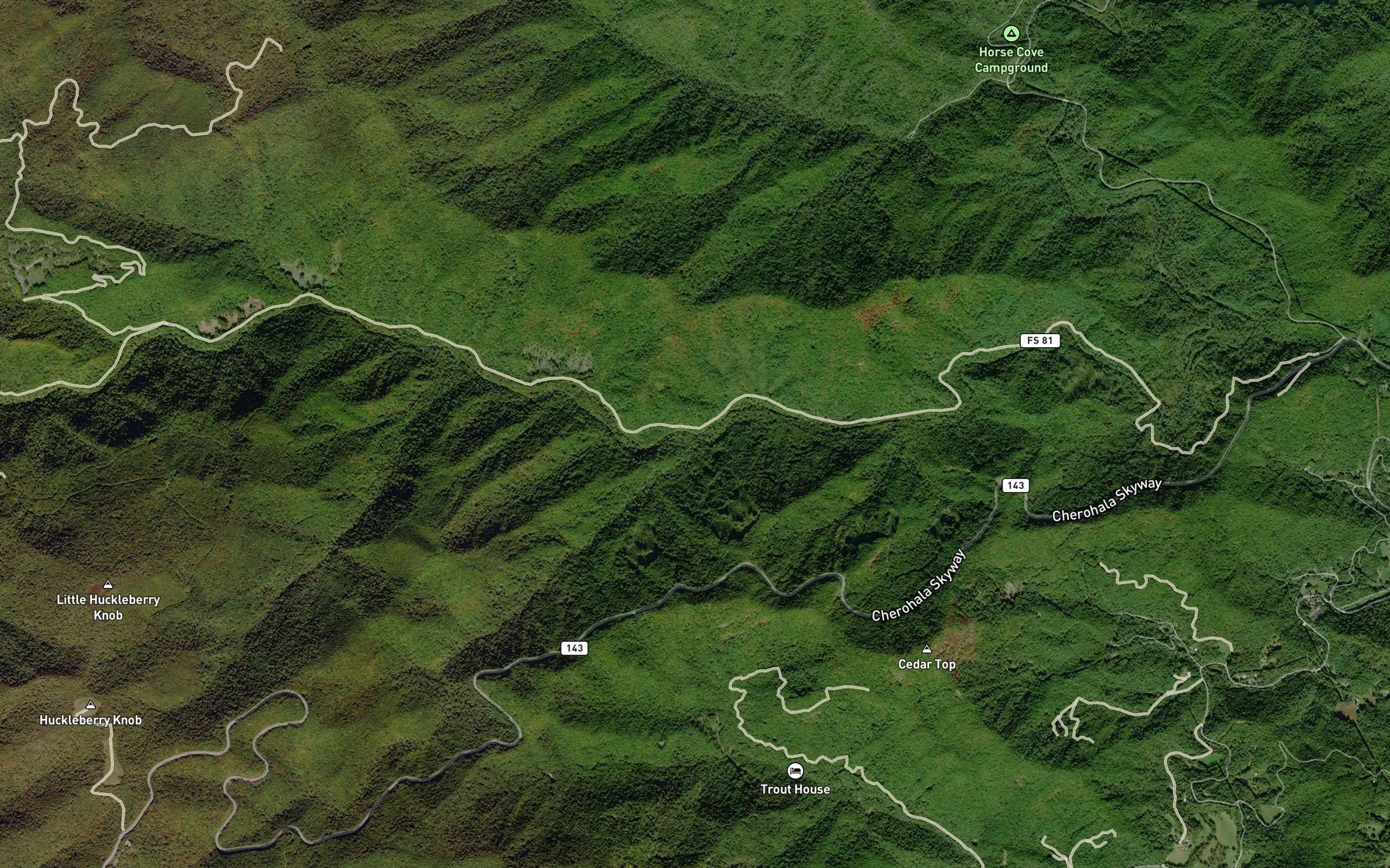 Satellite map of the Wright Creek