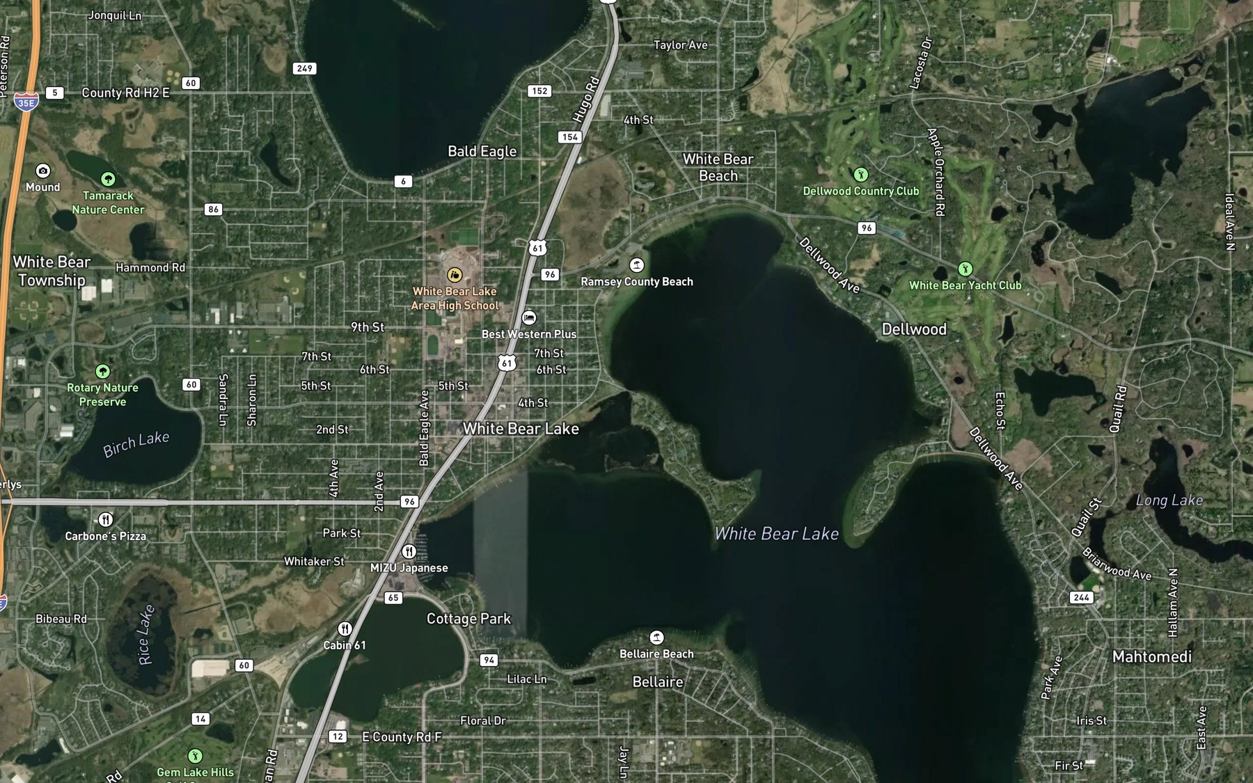 Satellite map of the Matoska Park