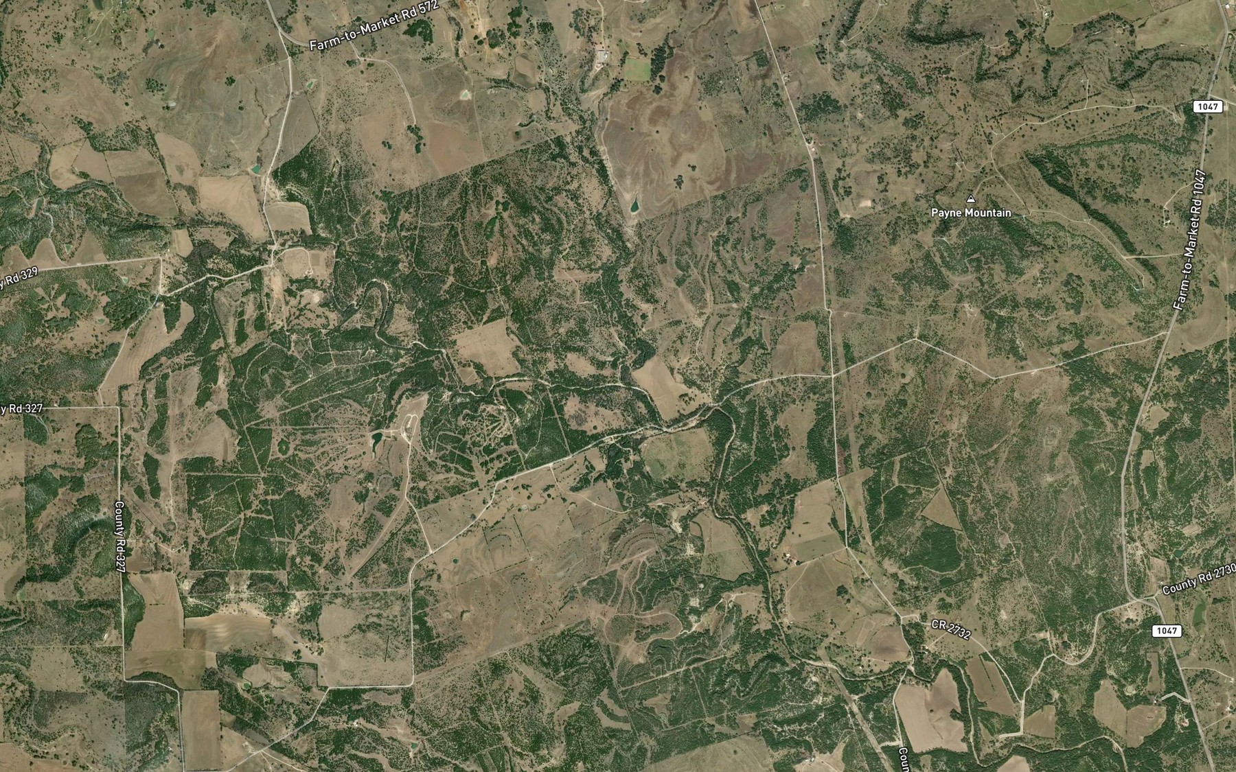 Satellite map of the Russell Branch