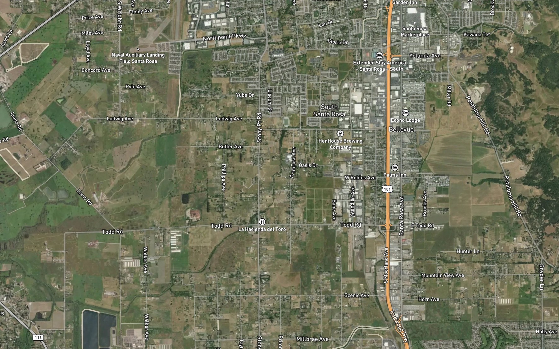 Satellite map of the Colgan Creek Flood Control Channel