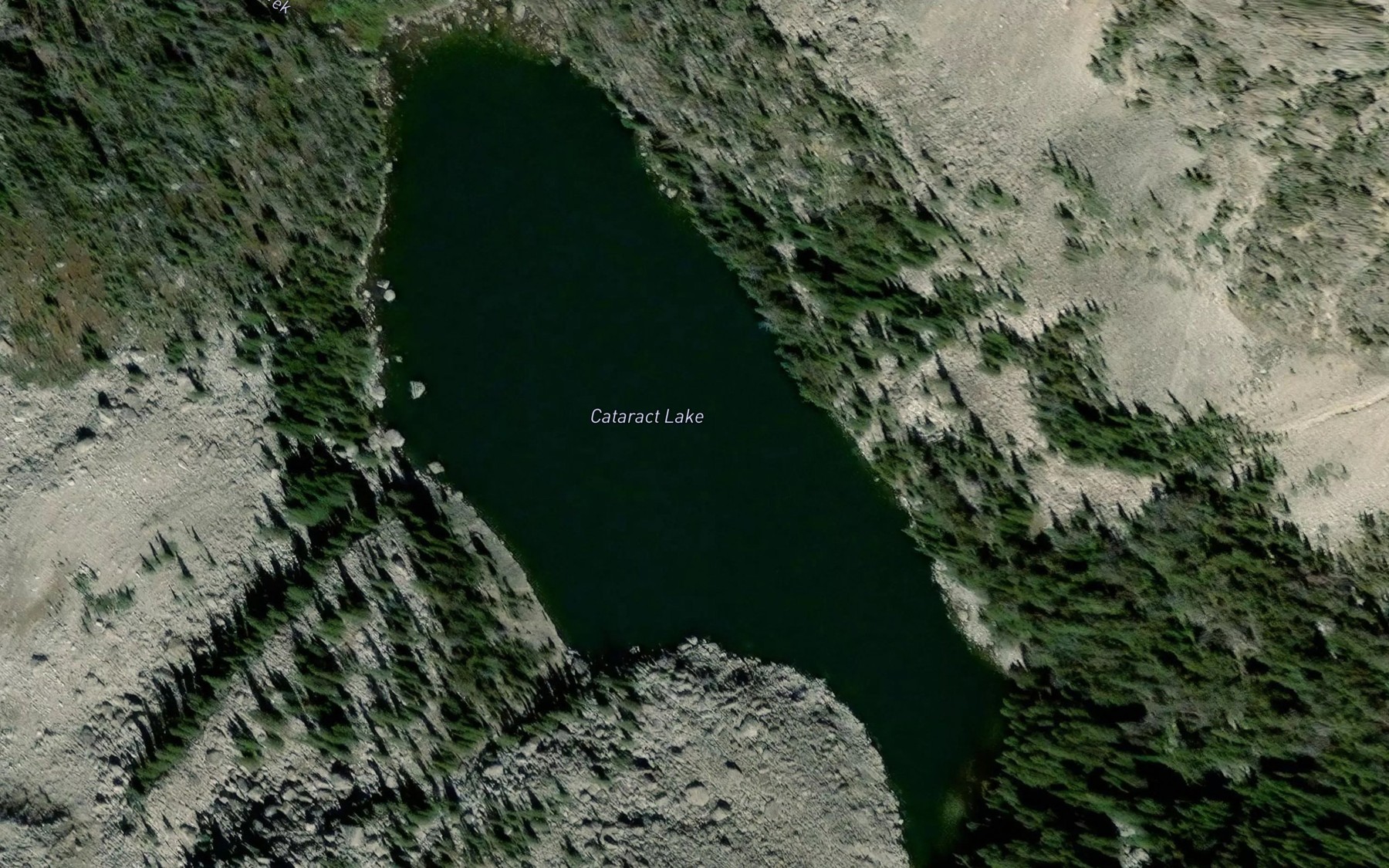 Satellite map of the Cataract Lake
