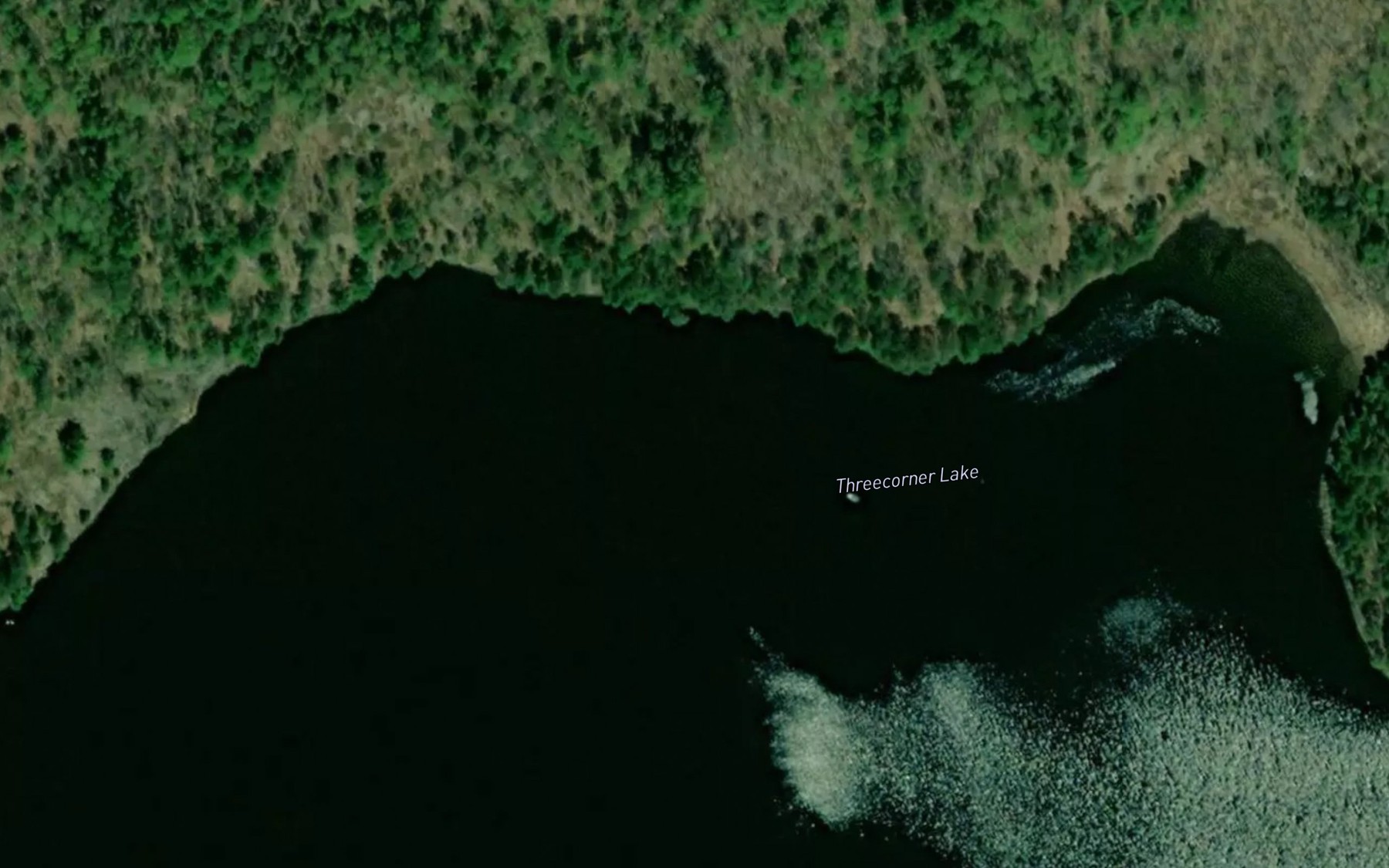 Satellite map of the Threecorner Lake