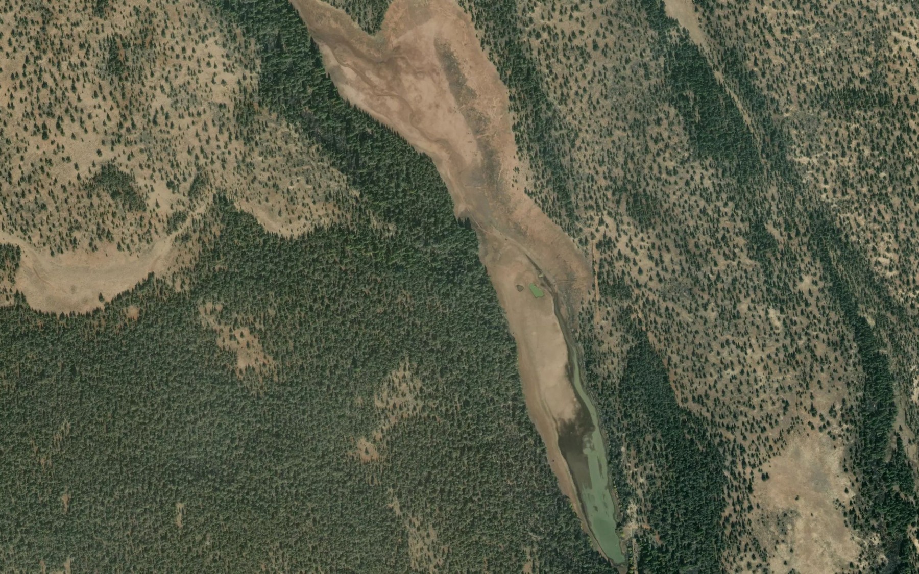 Satellite map of the McGinty Reservoir