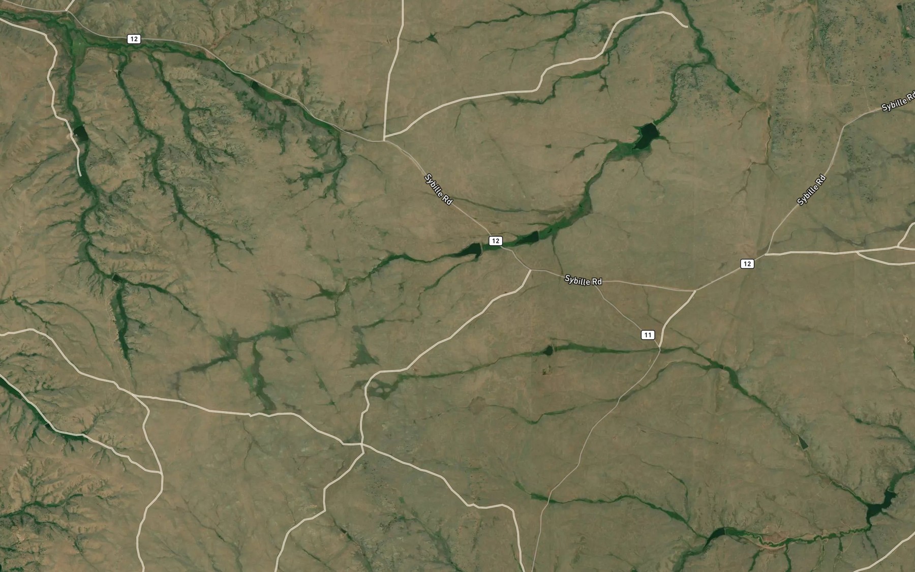Satellite map of the Ella Reservoir