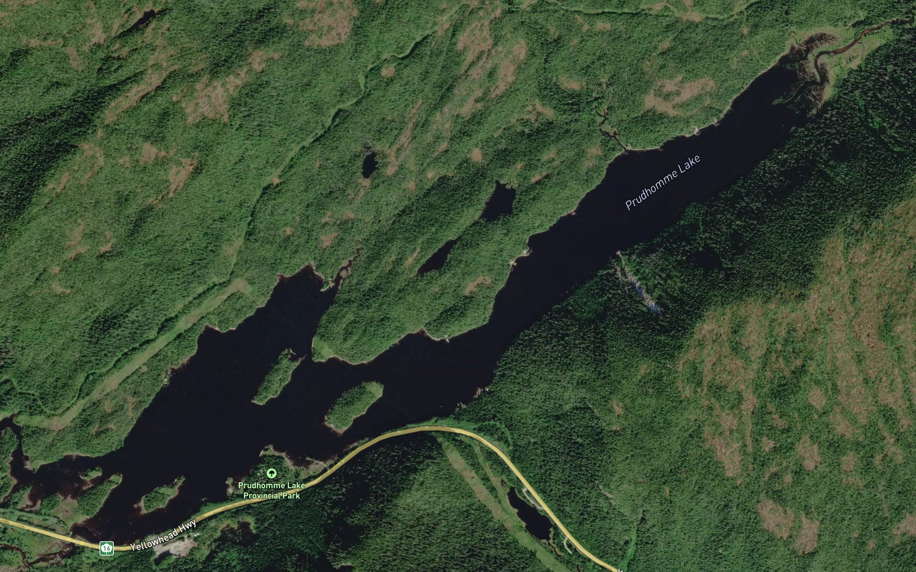 Satellite map of the Prudhomme Lake