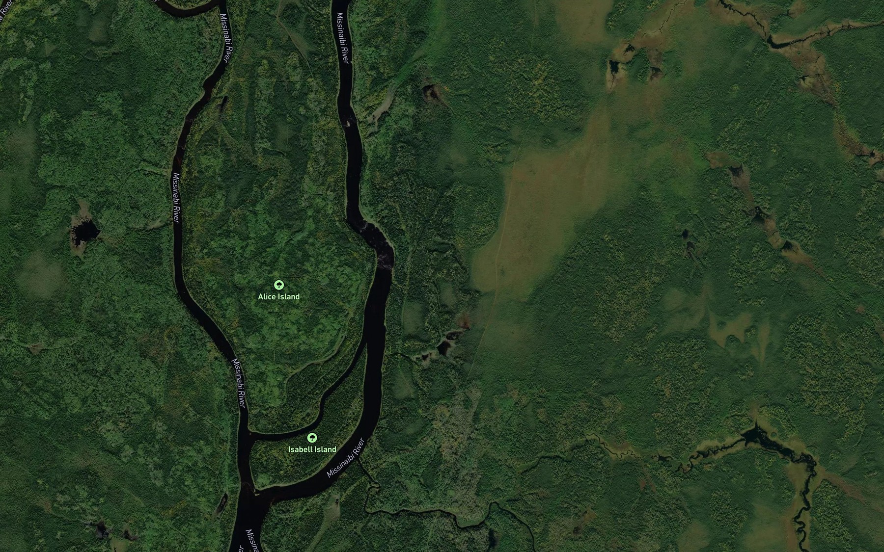 Satellite map of the Makatiamik Rapids