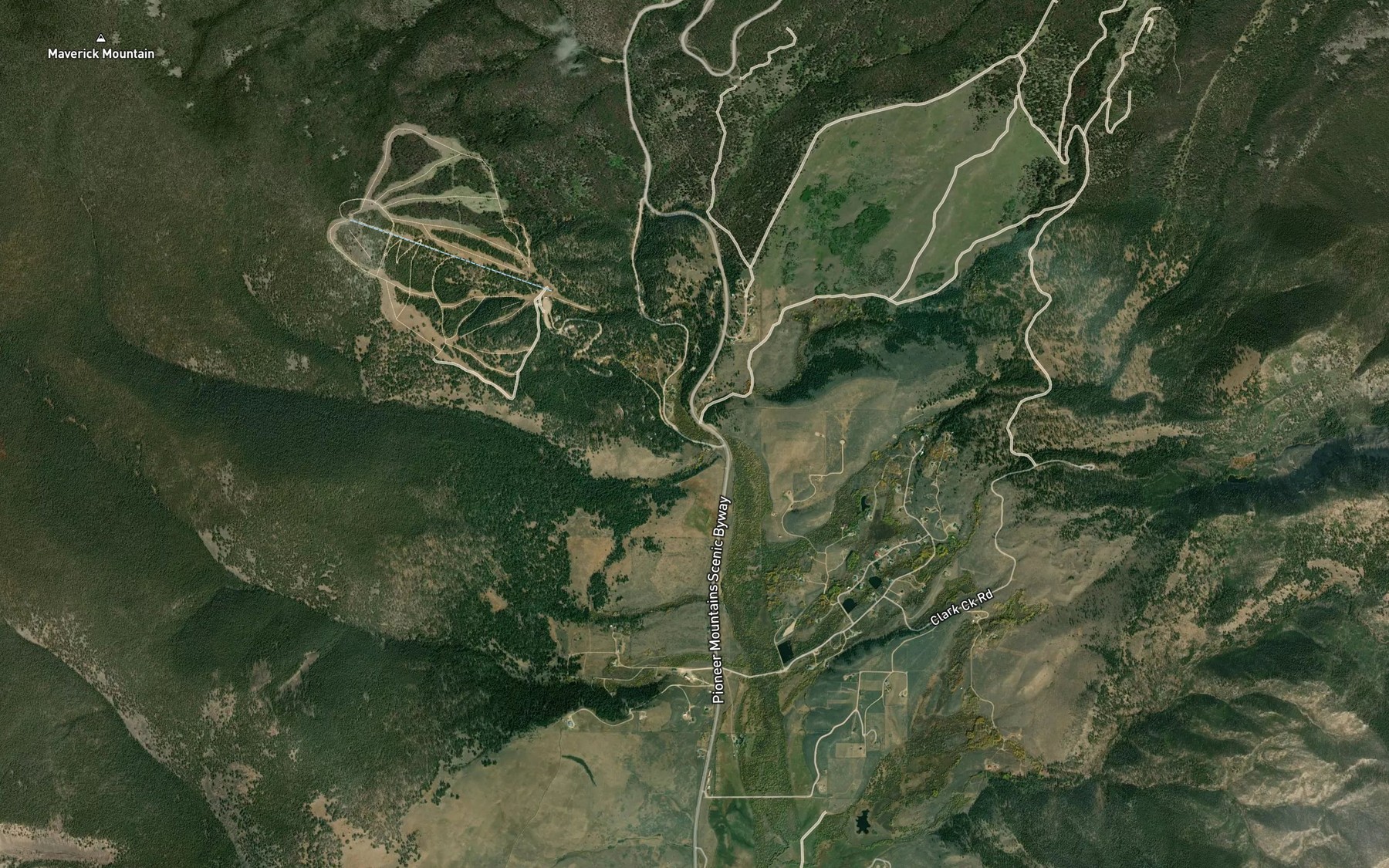 Satellite map of the Wellman Creek